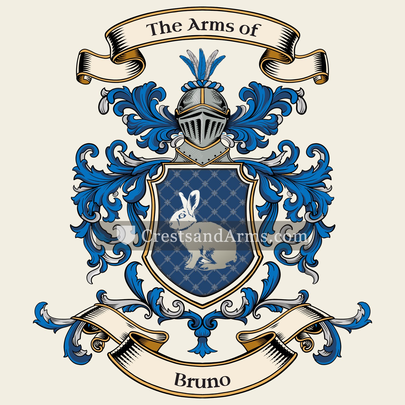 The Bruno coat of arms, drawn from the recorded blazon