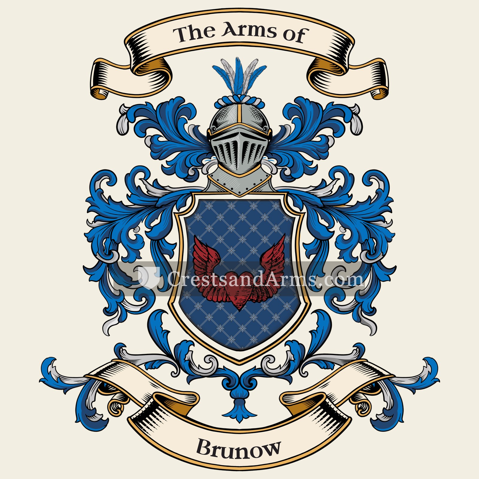 The Brunow coat of arms, drawn from the recorded blazon