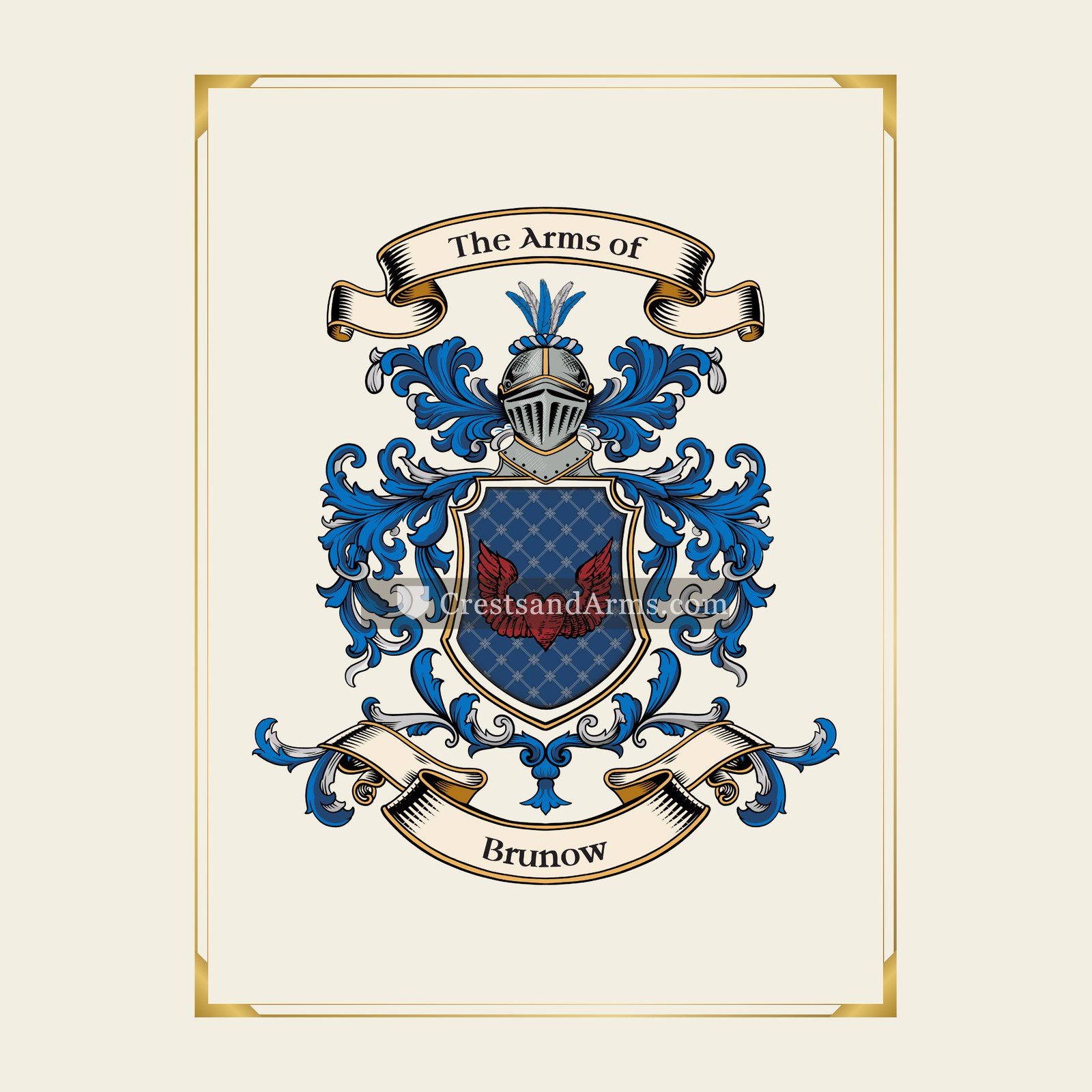 With gold border
