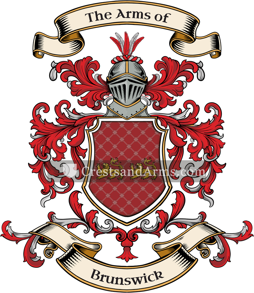 The Brunswick coat of arms, drawn from the recorded blazon