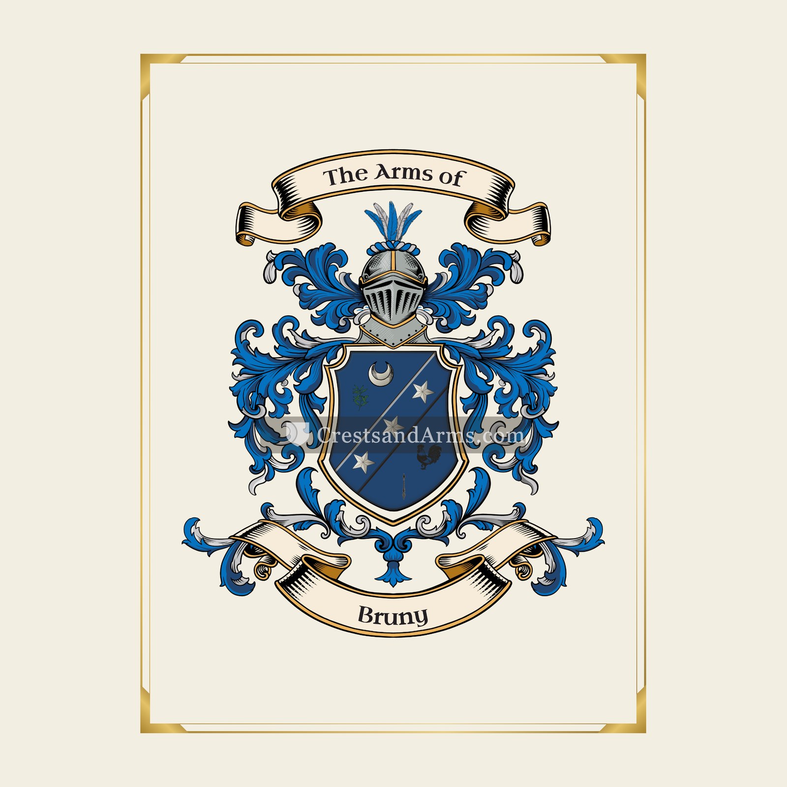 With gold border