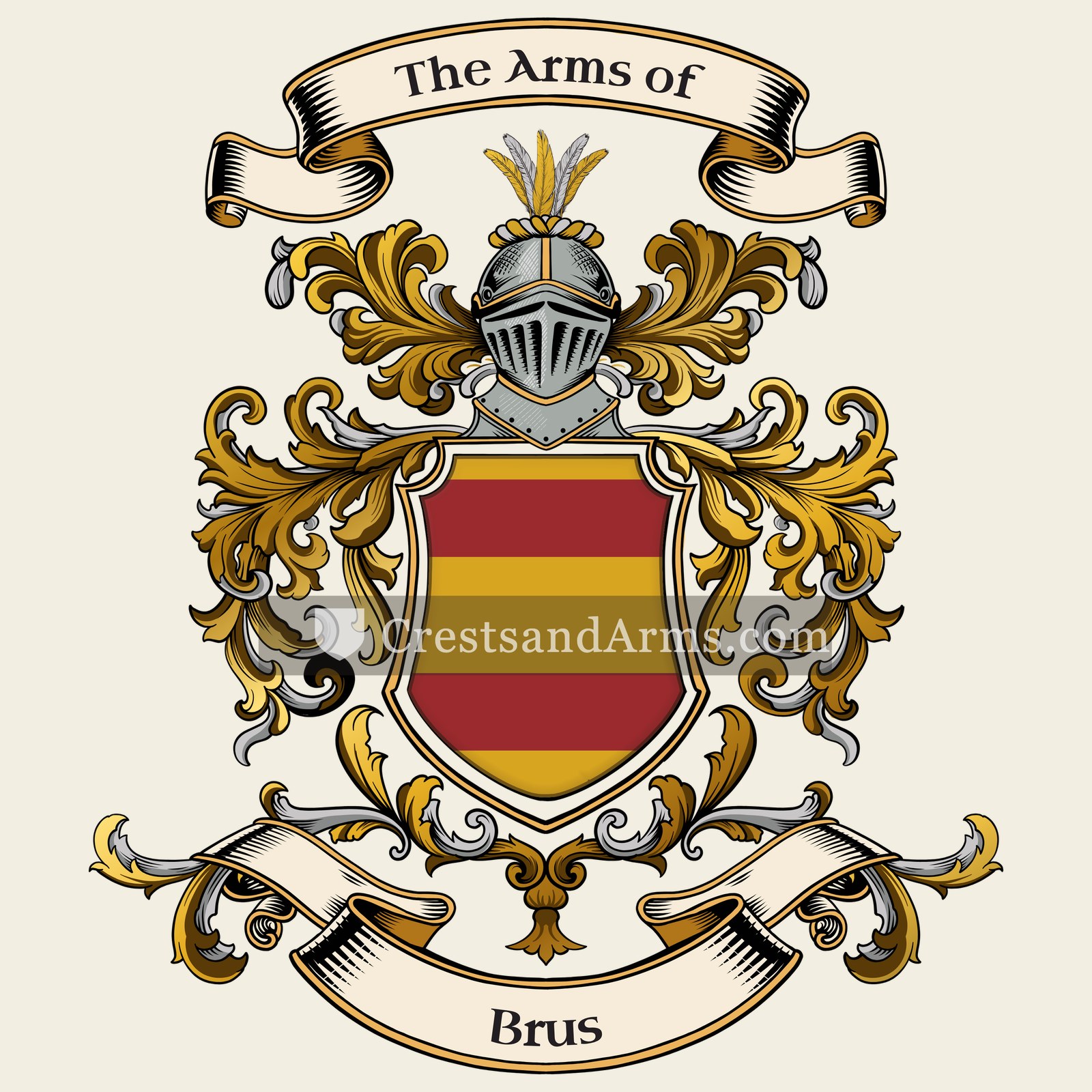 The Brus coat of arms, drawn from the recorded blazon