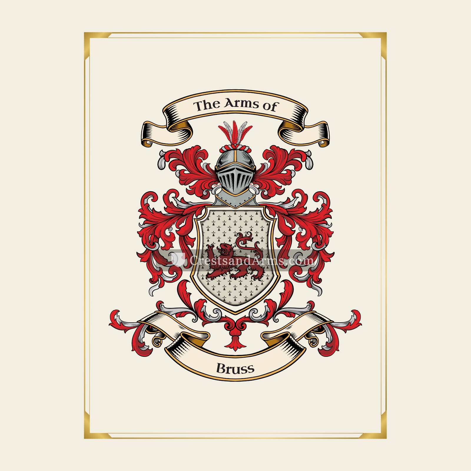 With gold border