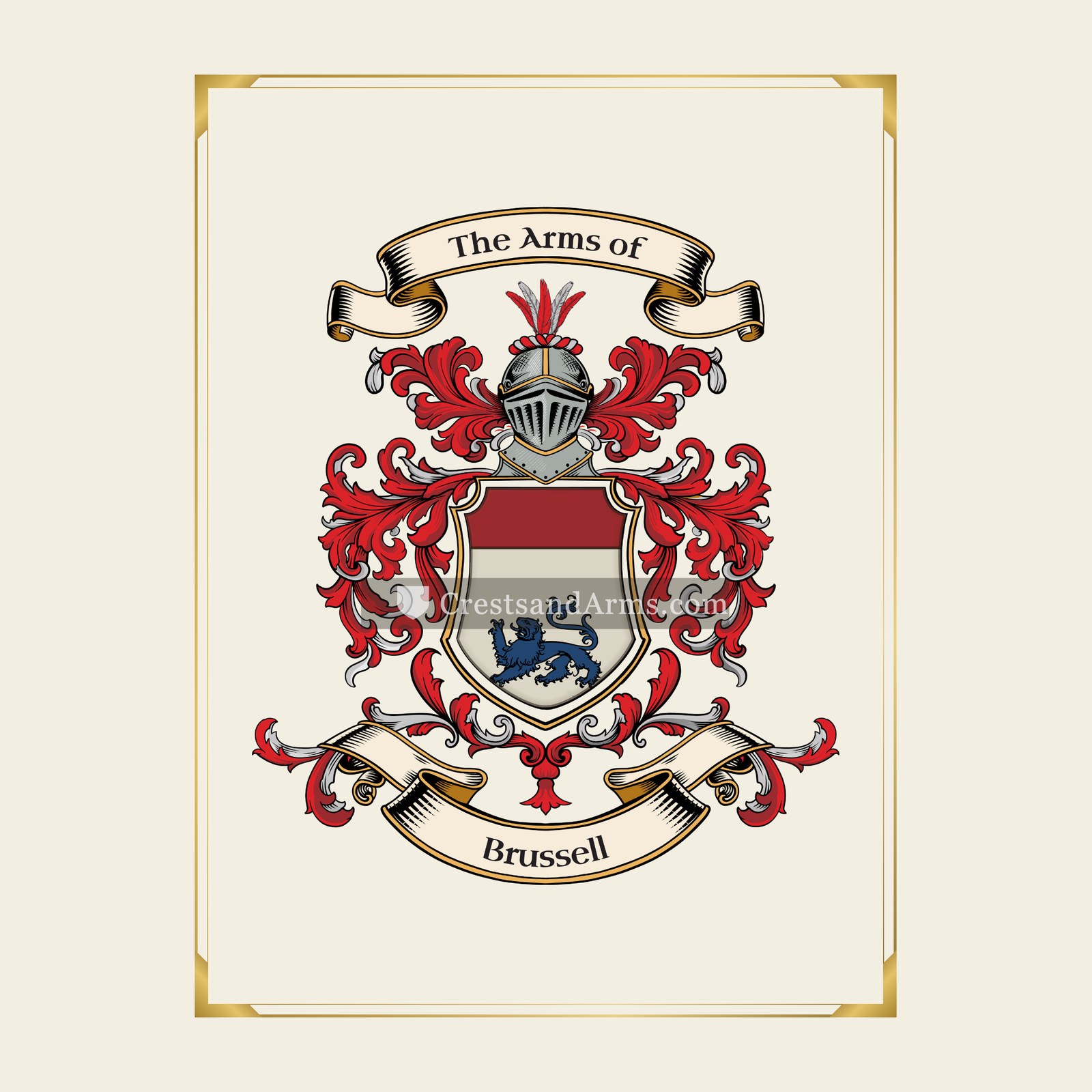 With gold border