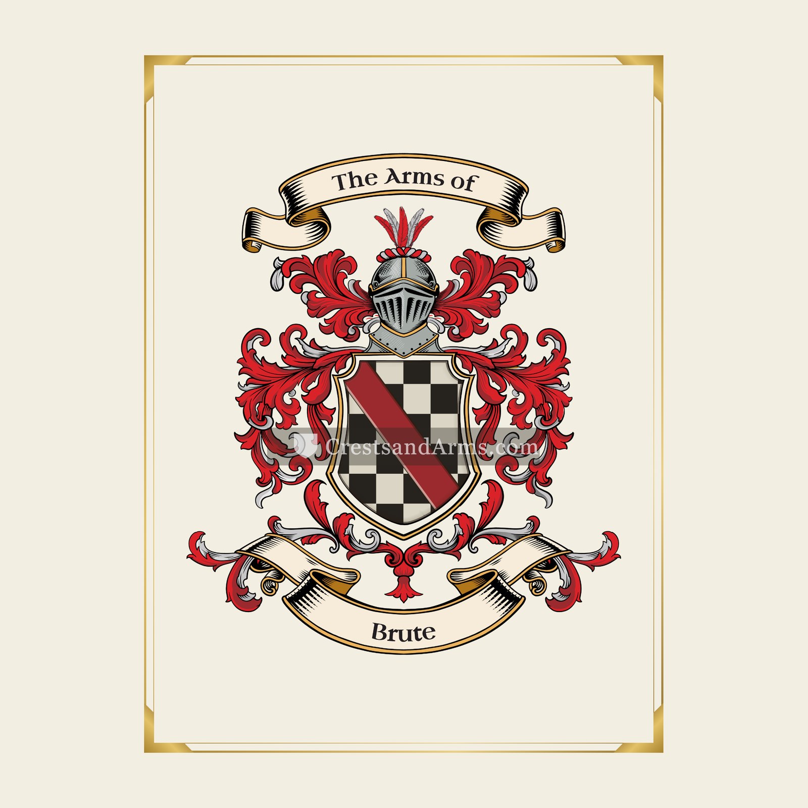 With gold border