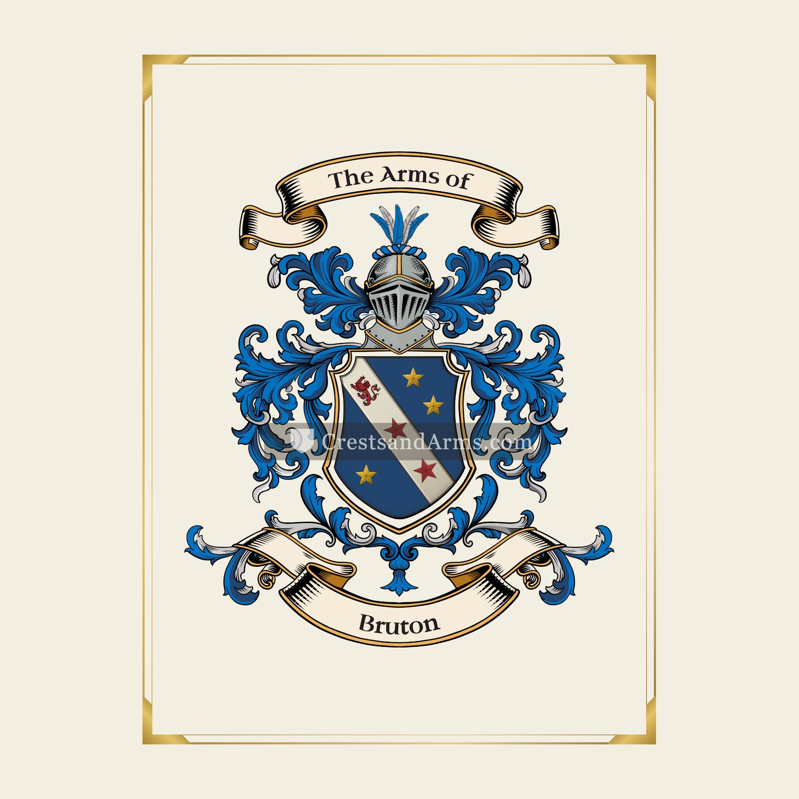 With gold border