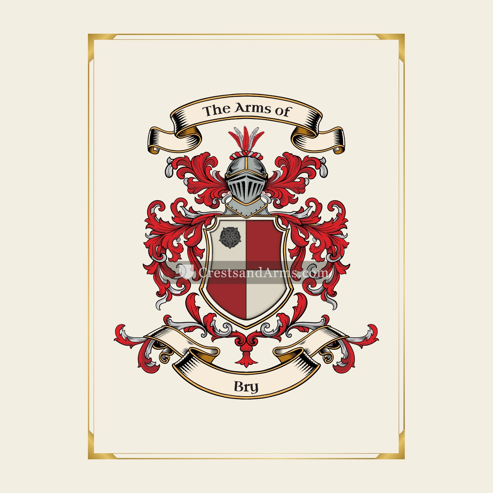 With gold border