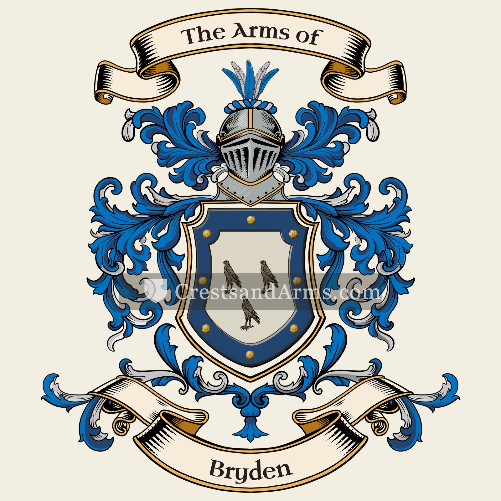 The Bryden coat of arms, drawn from the recorded blazon