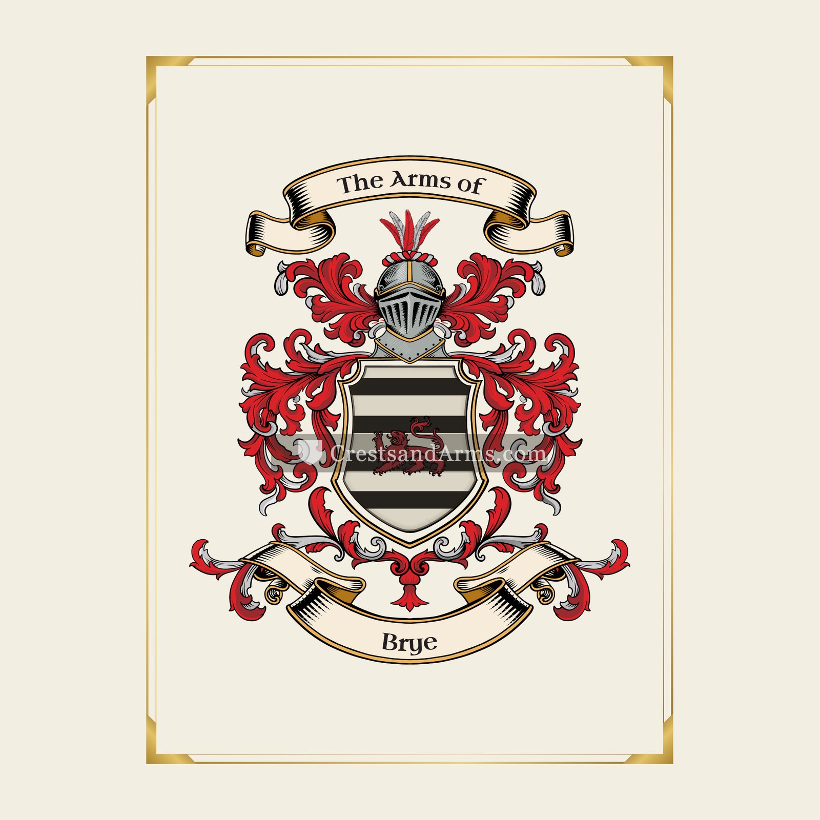 With gold border