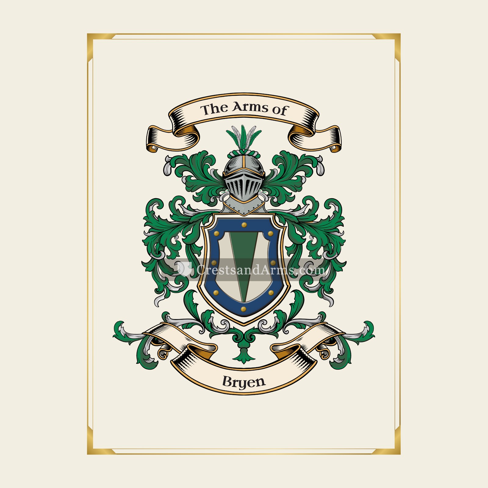 With gold border