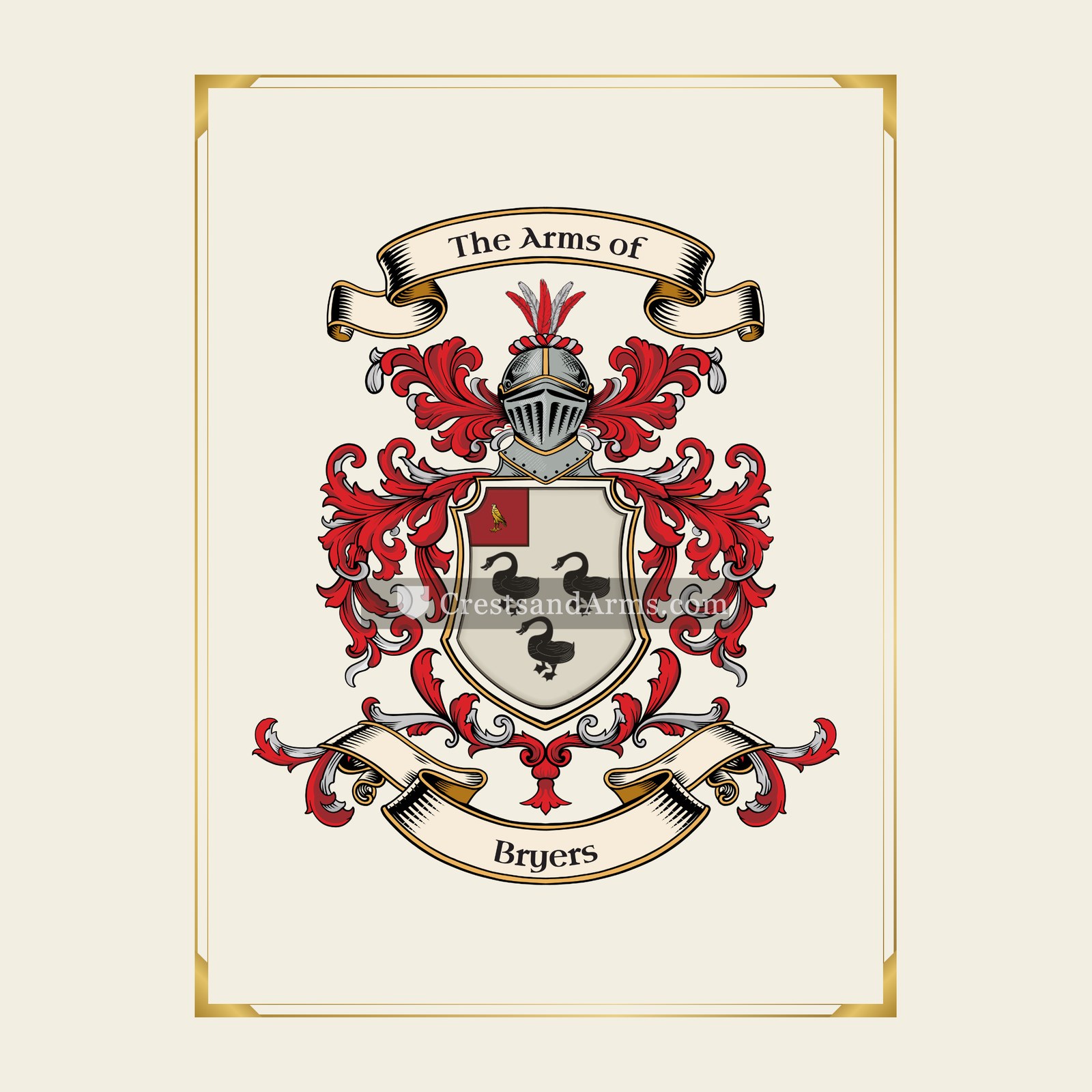 With gold border
