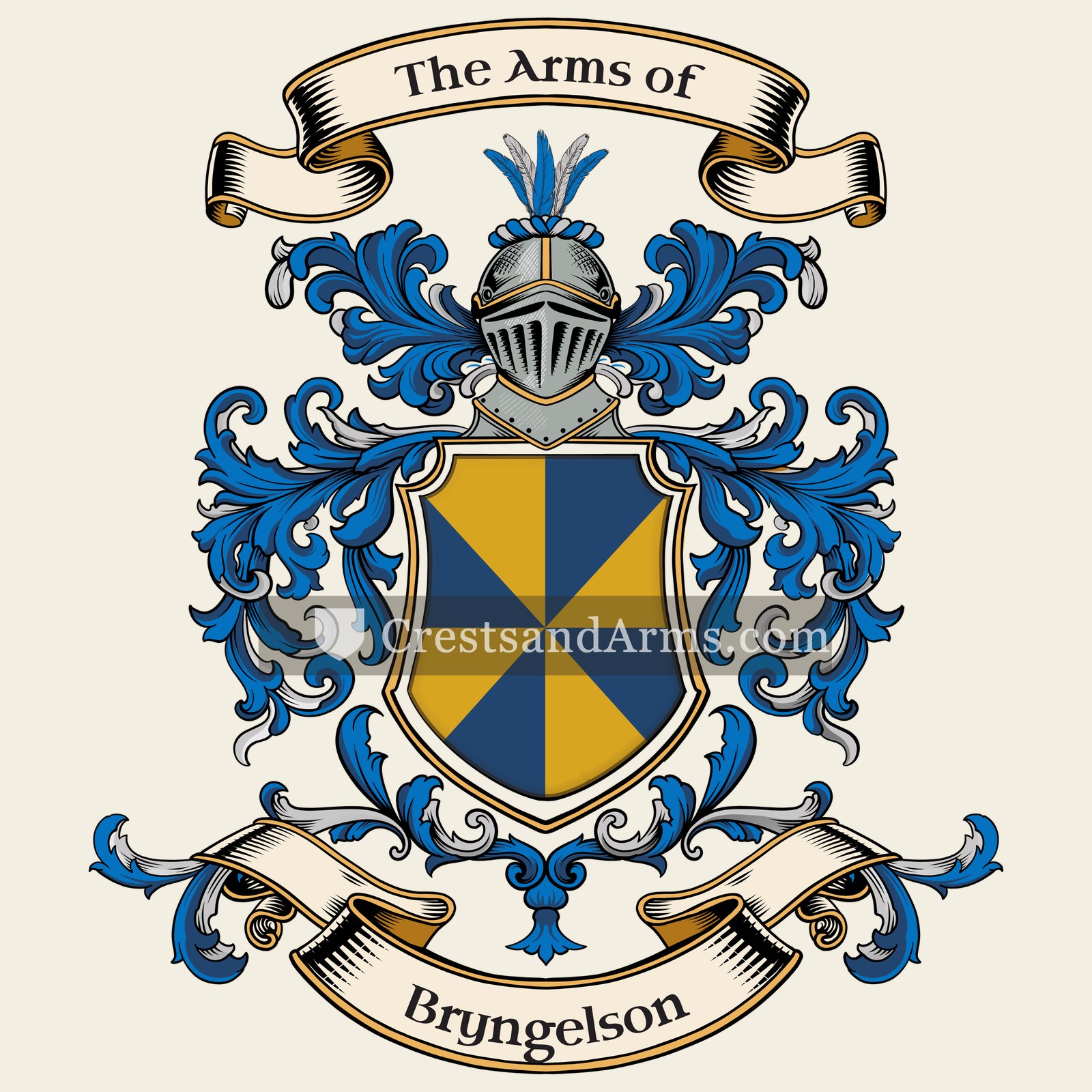 The Bryngelson coat of arms, drawn from the recorded blazon
