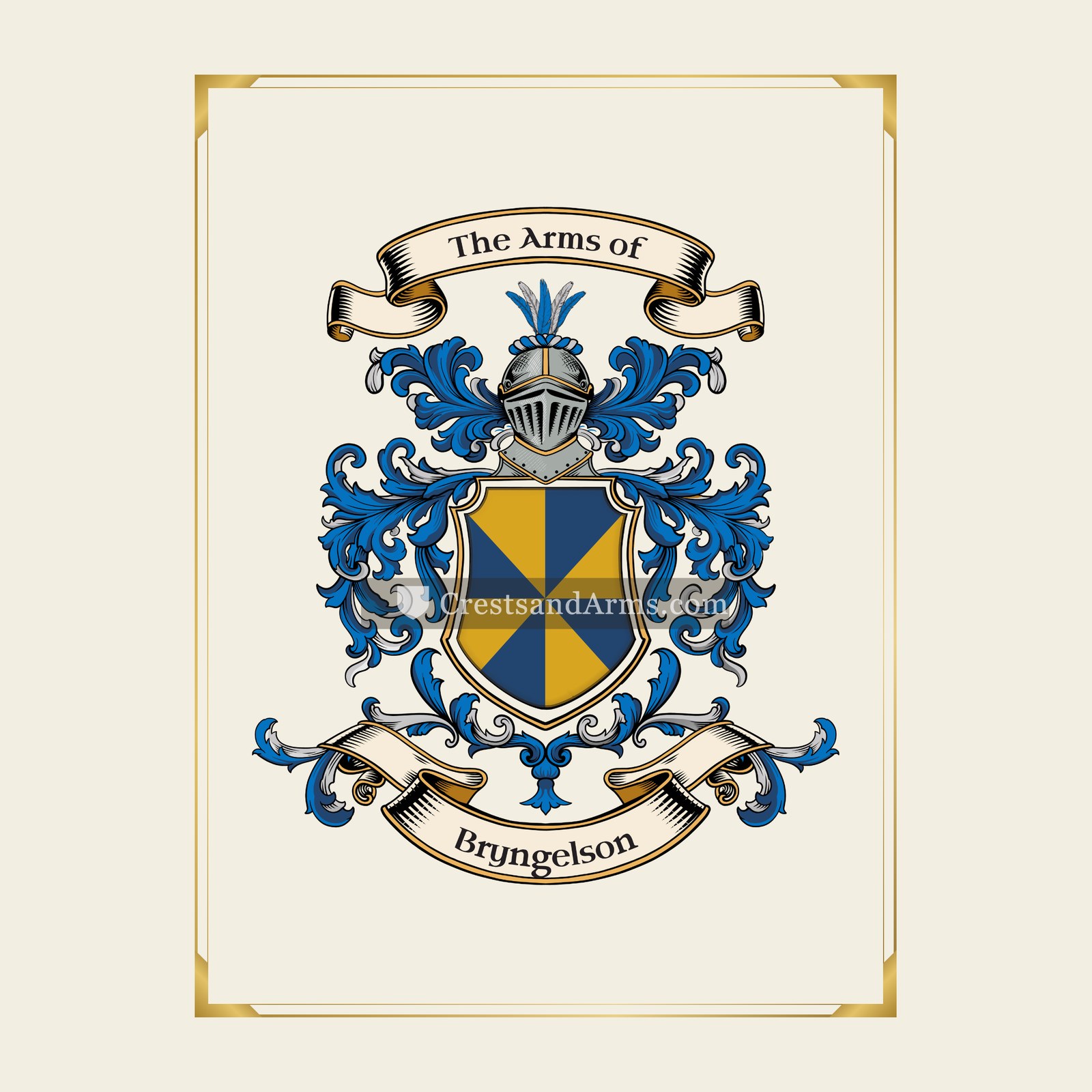 With gold border