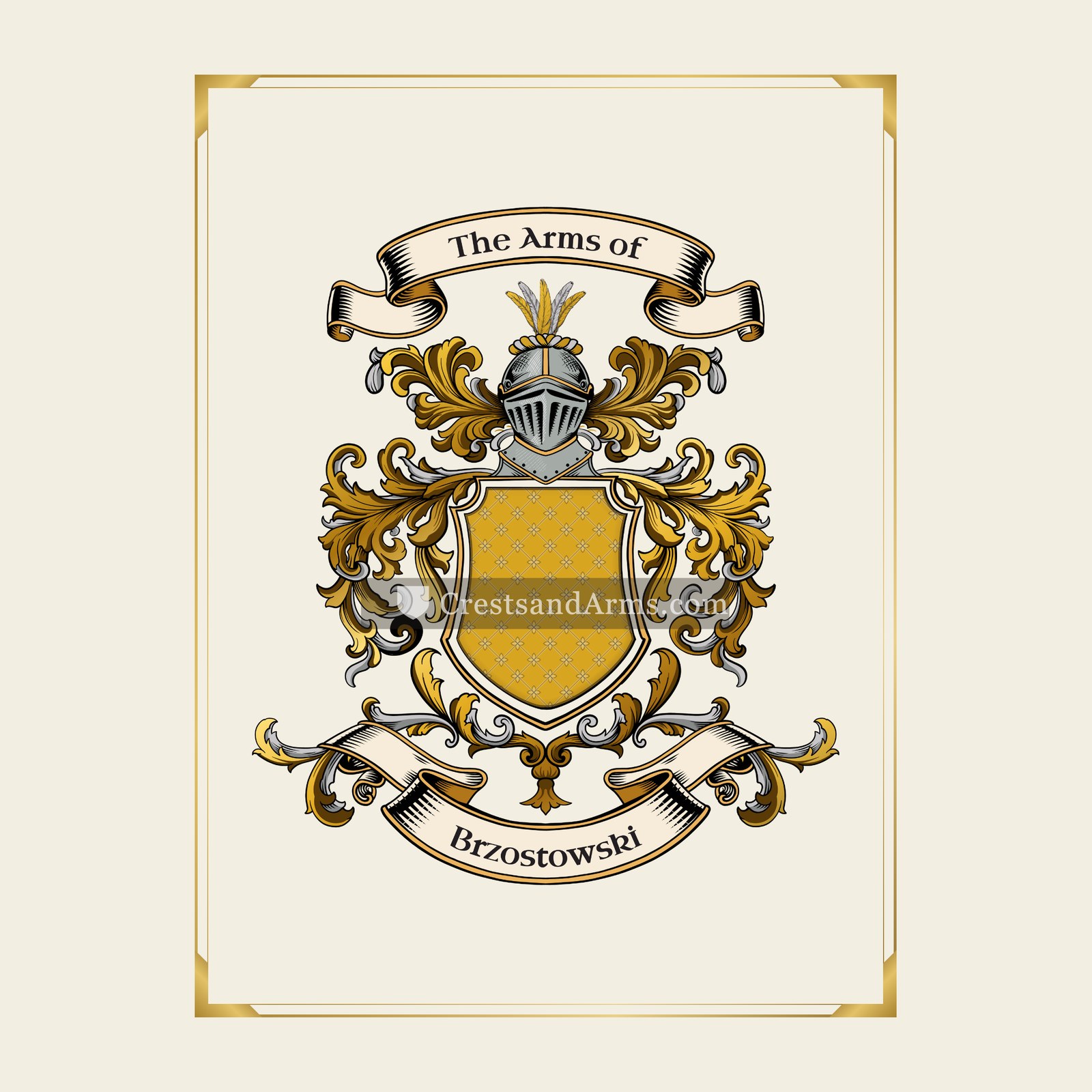 With gold border