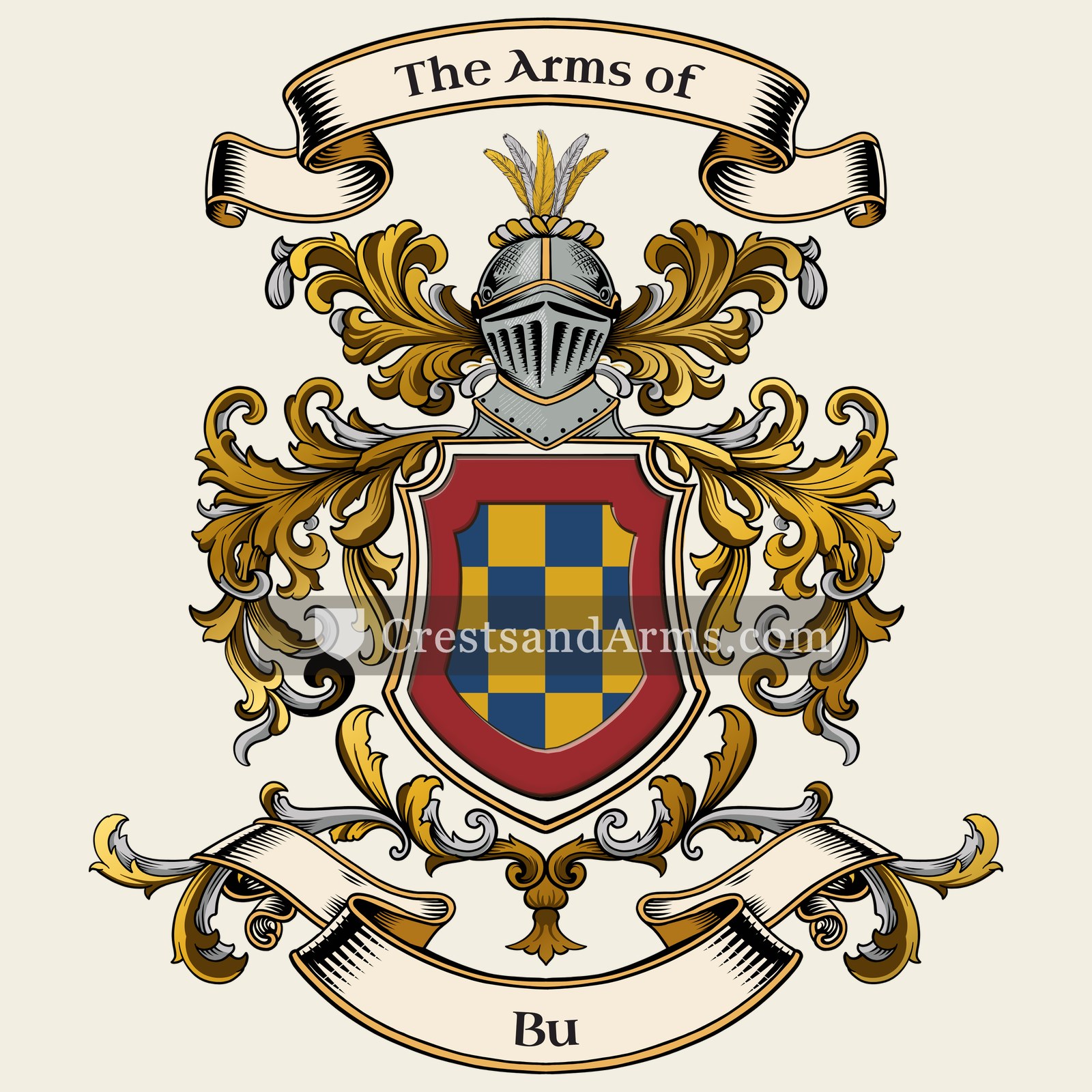 The Bu coat of arms, drawn from the recorded blazon