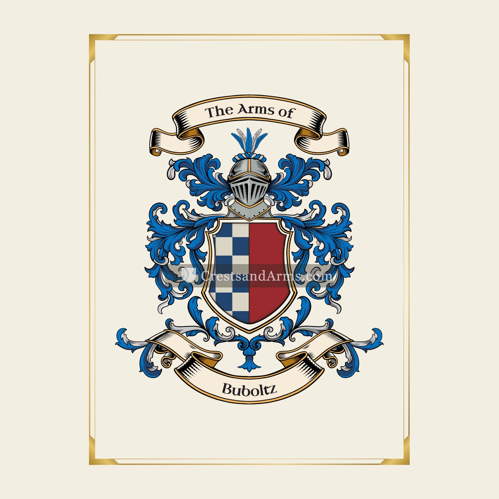 With gold border