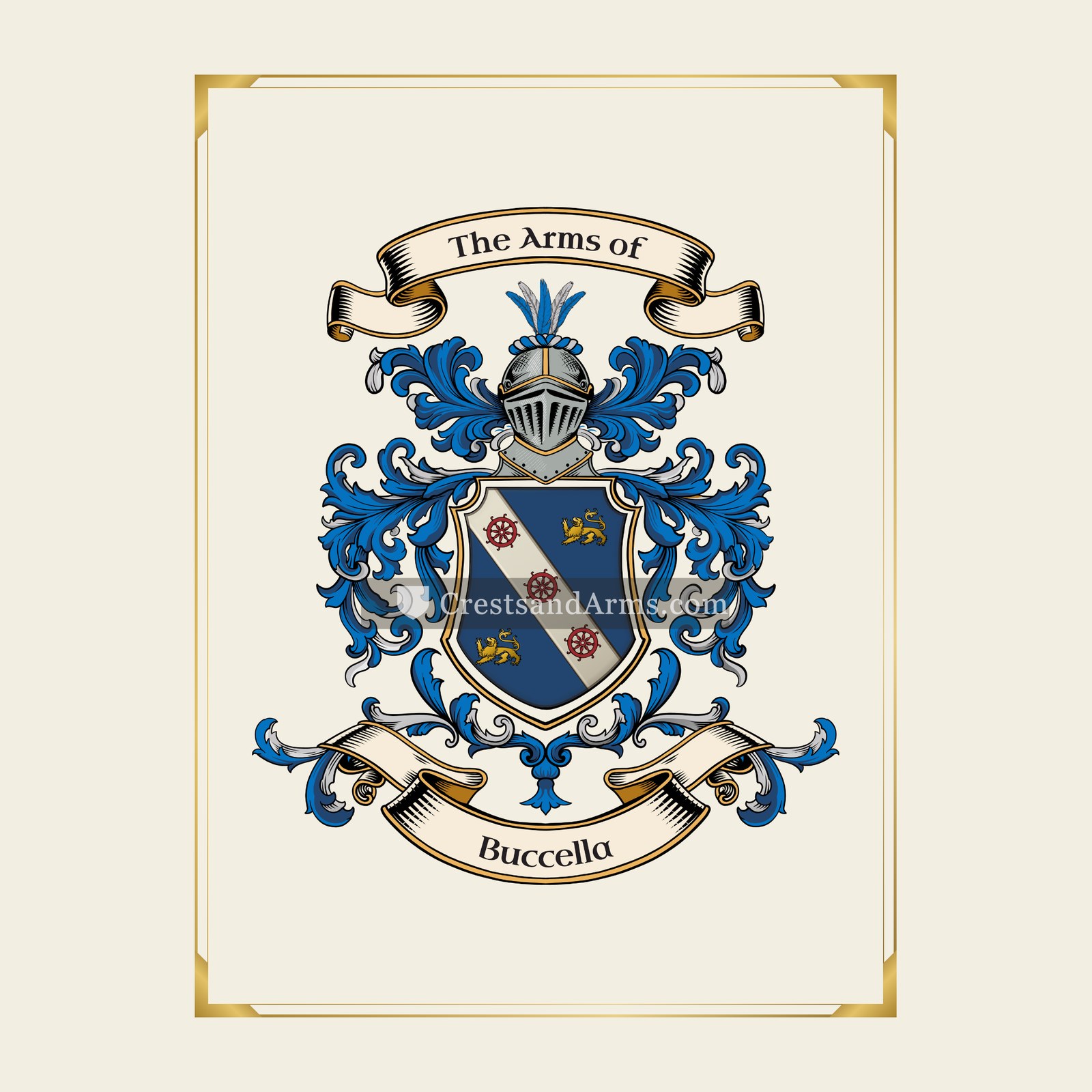 With gold border