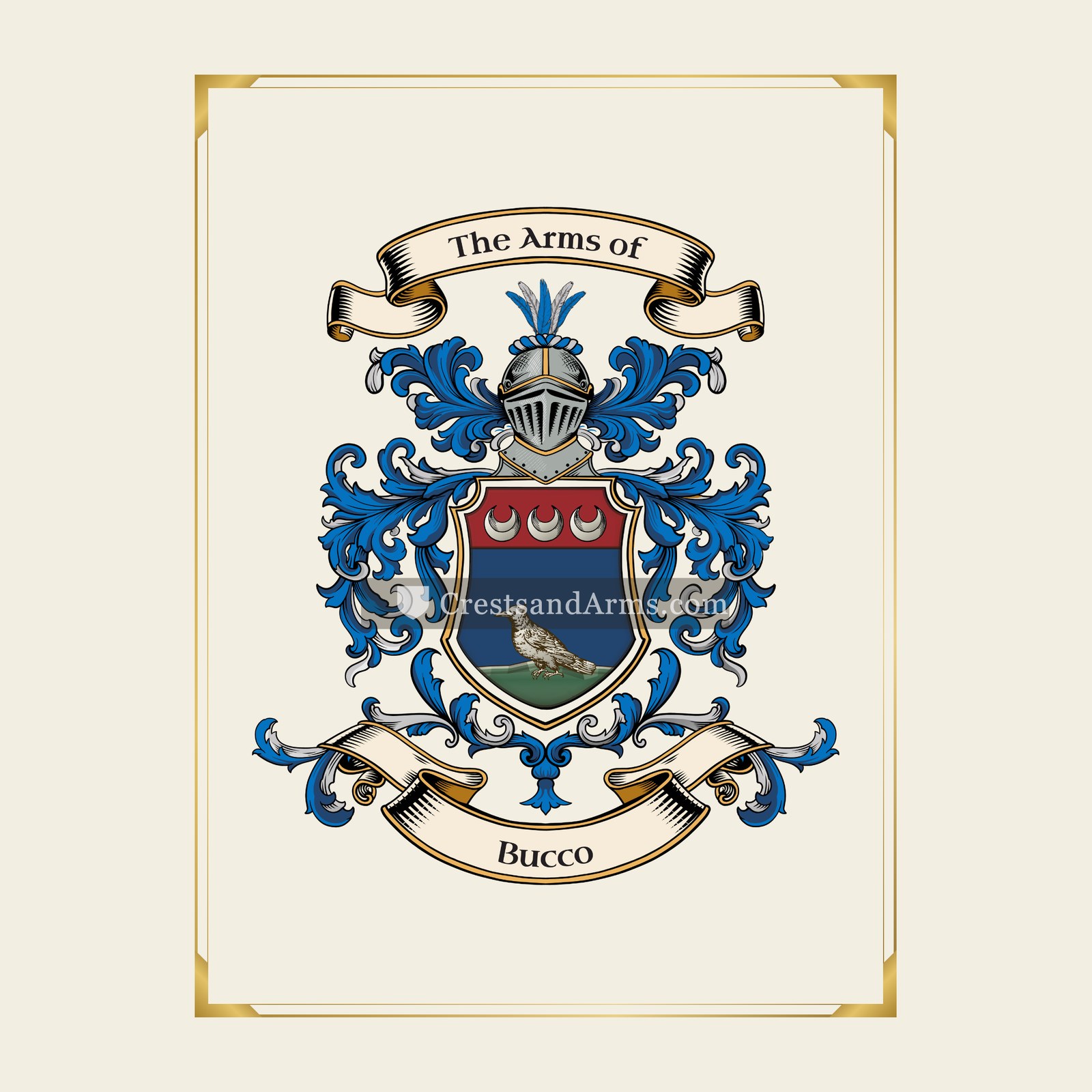 With gold border