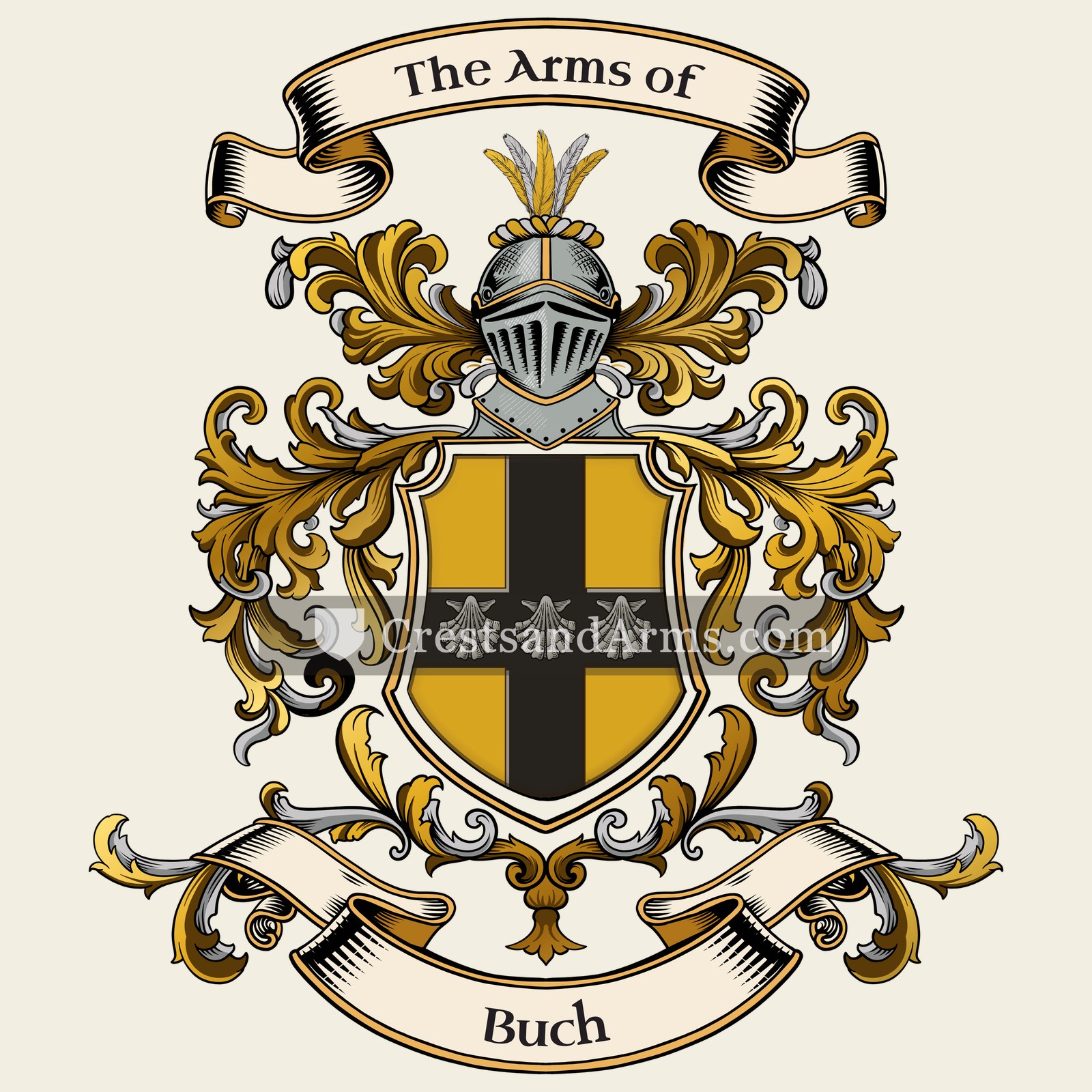 The Buch coat of arms, drawn from the recorded blazon