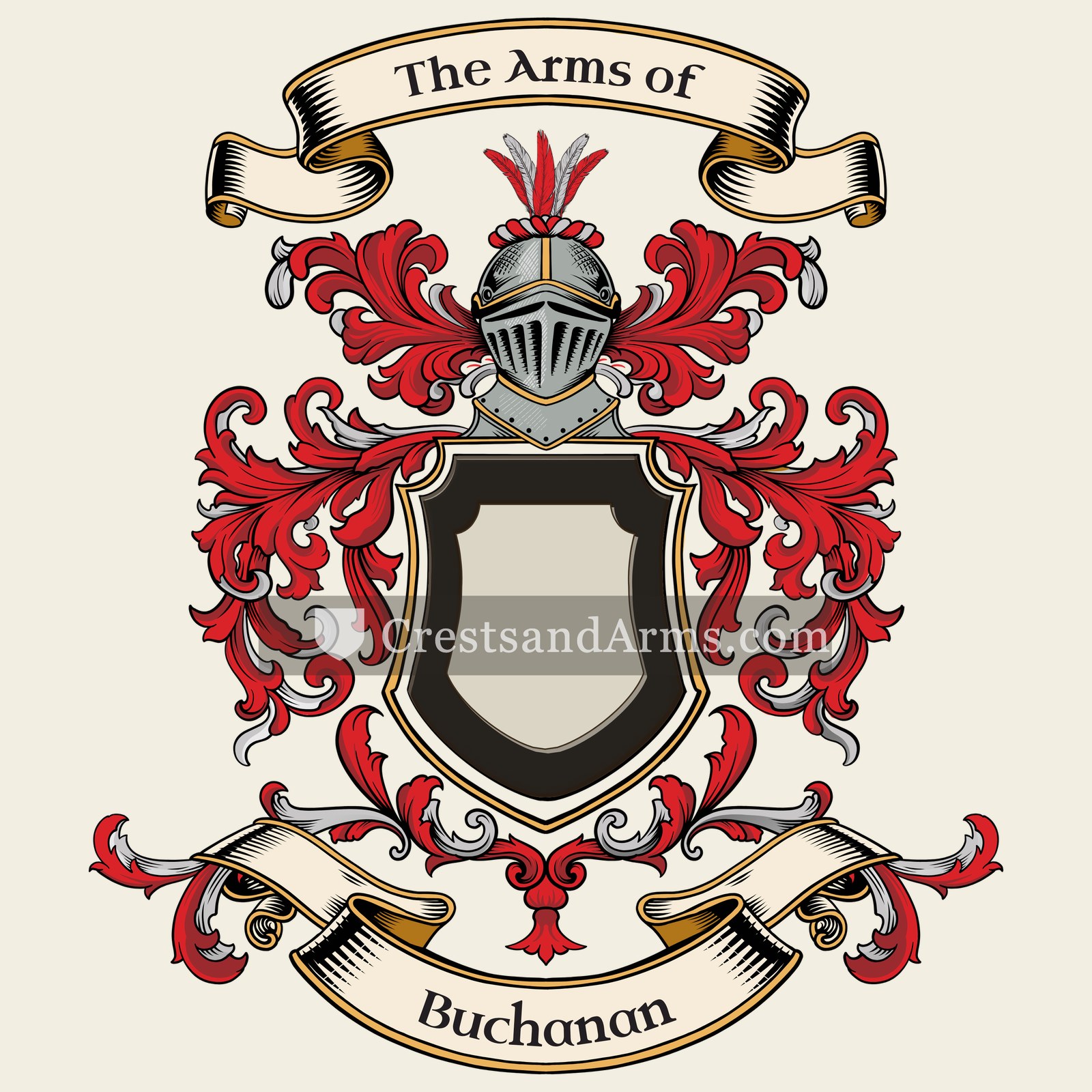 The Buchanan coat of arms, drawn from the recorded blazon
