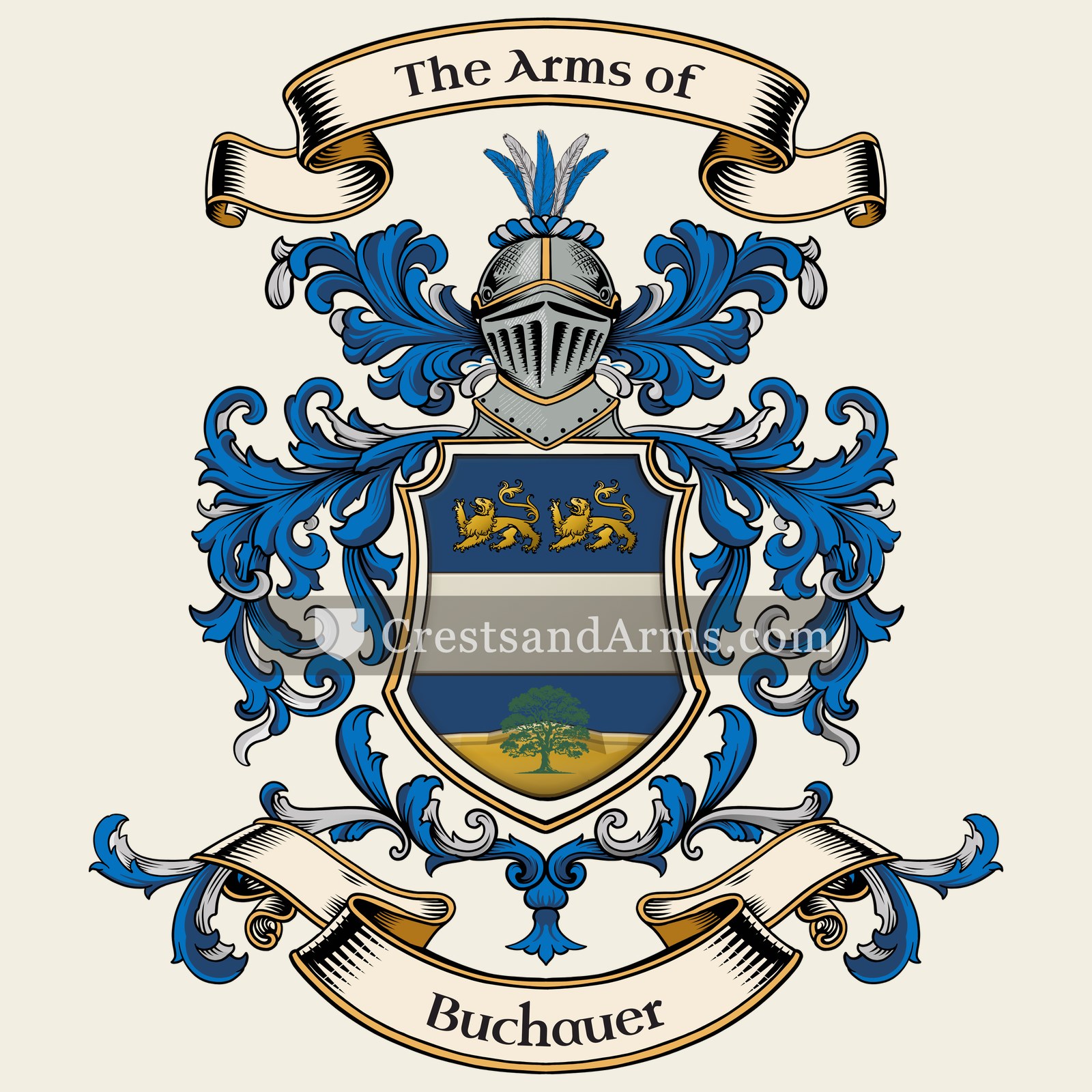 The Buchauer coat of arms, drawn from the recorded blazon