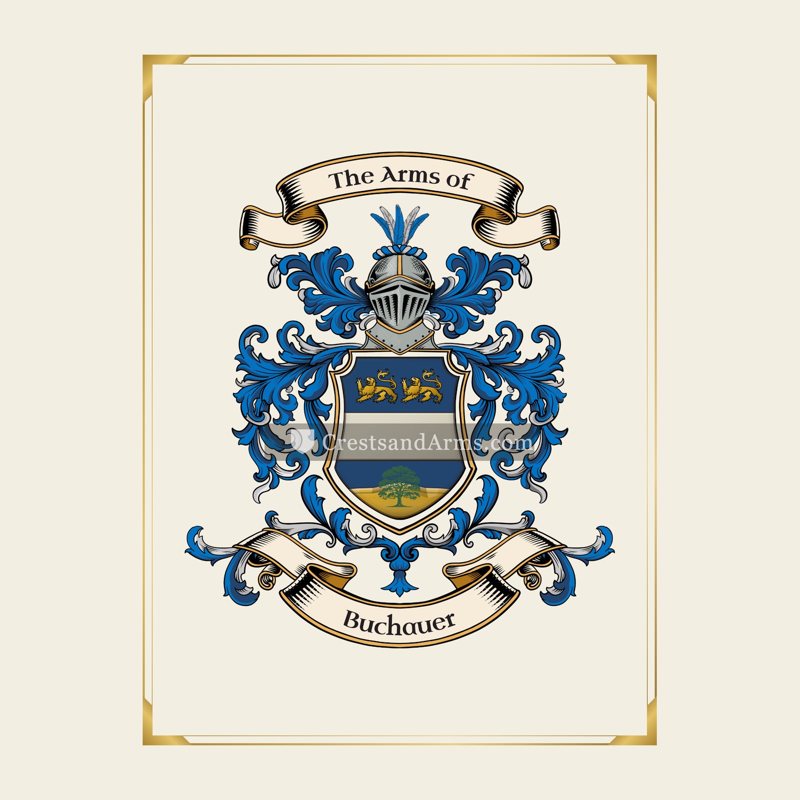 With gold border