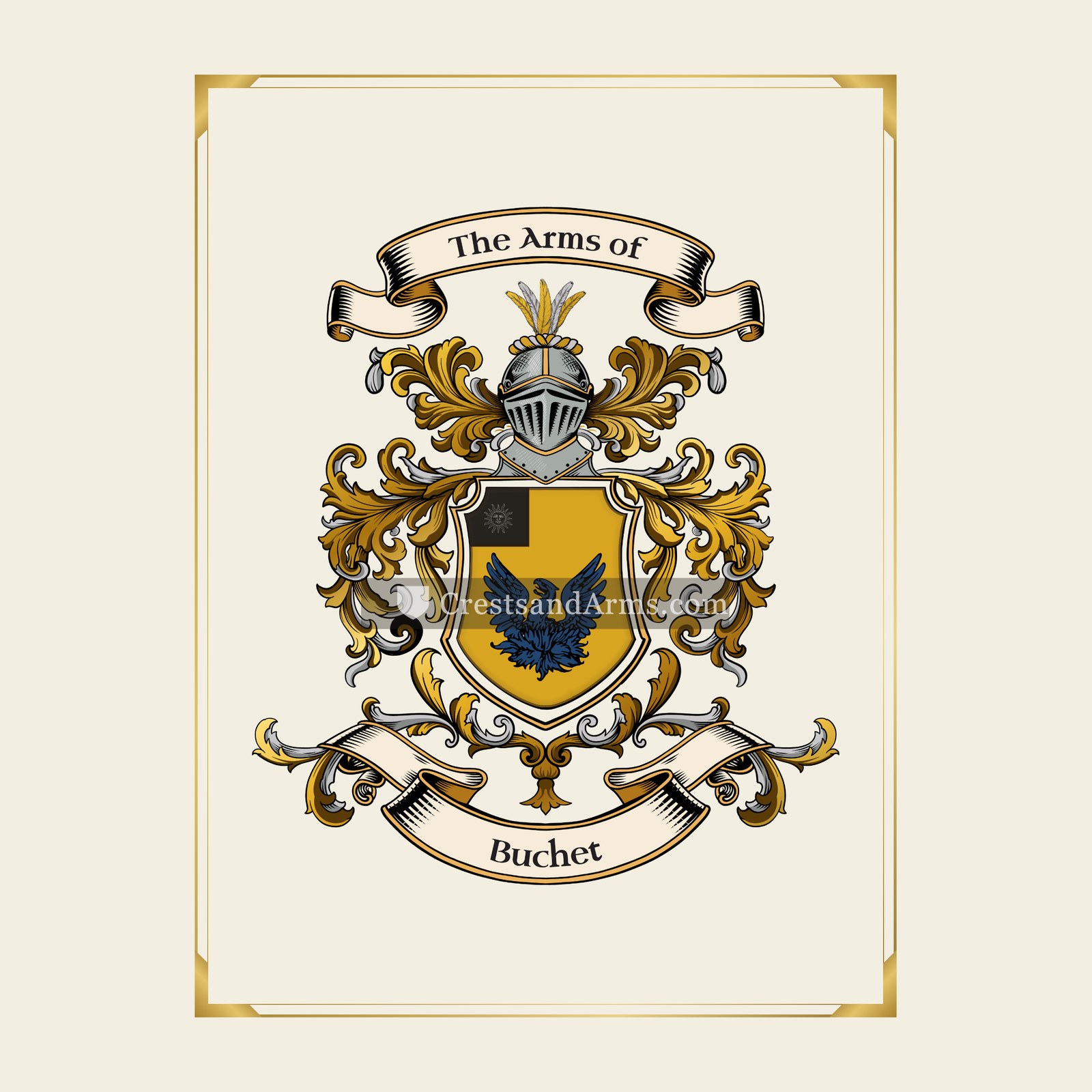 With gold border