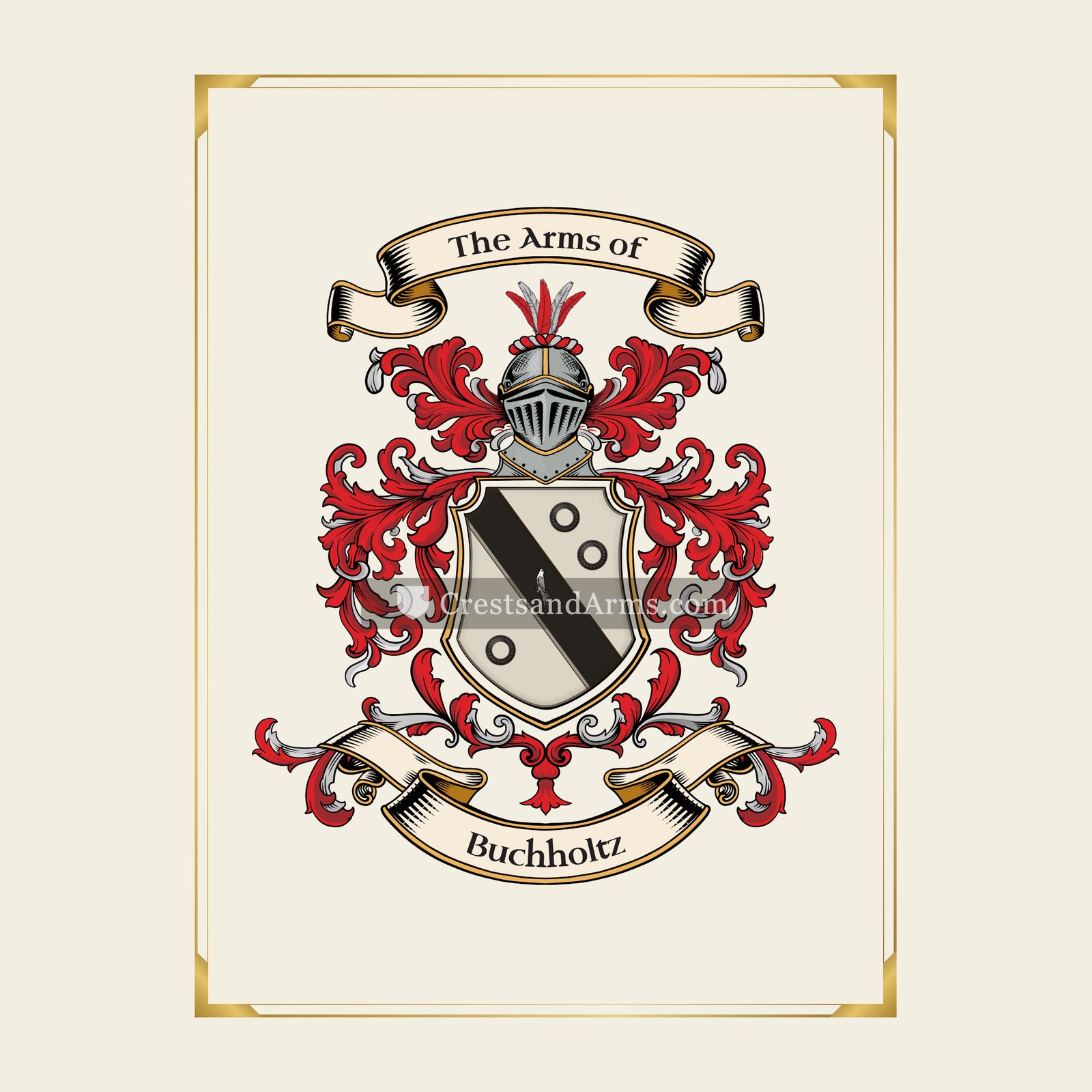 With gold border