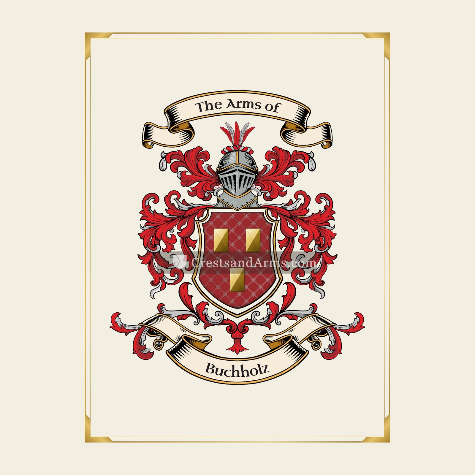 With gold border