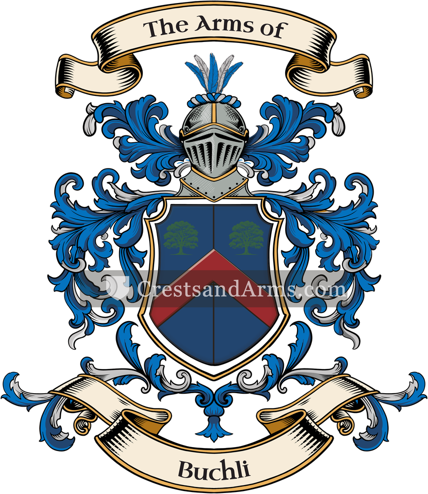The Buchli coat of arms, drawn from the recorded blazon