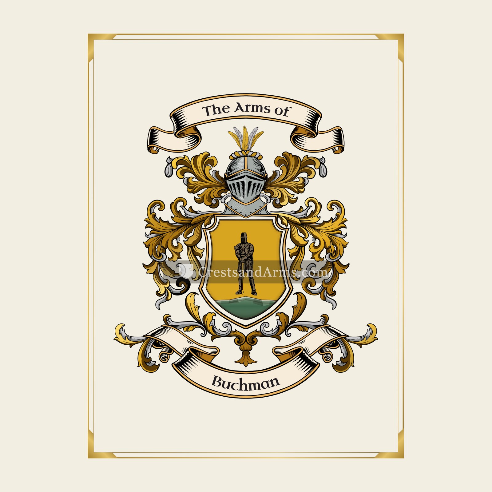 With gold border