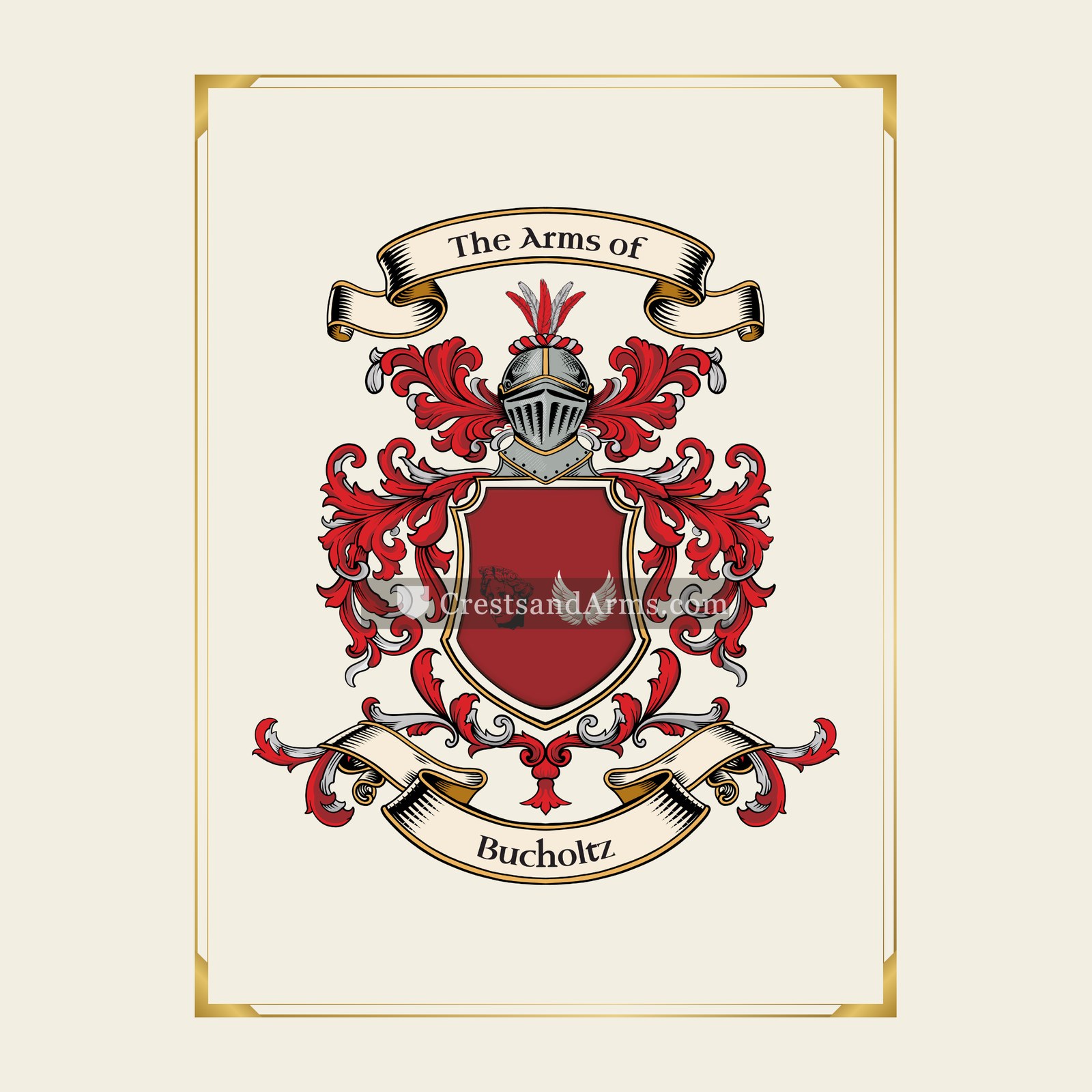 With gold border