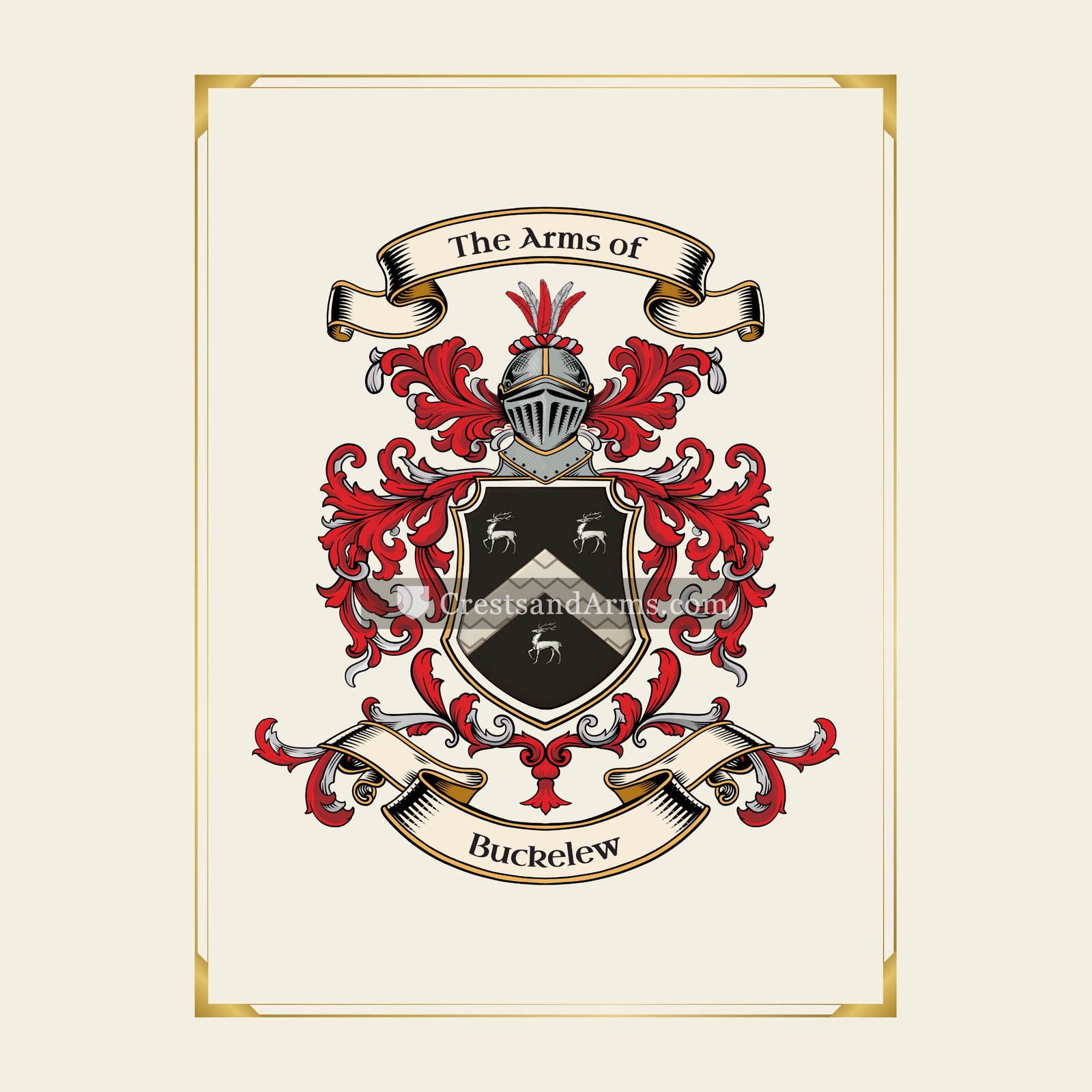 With gold border