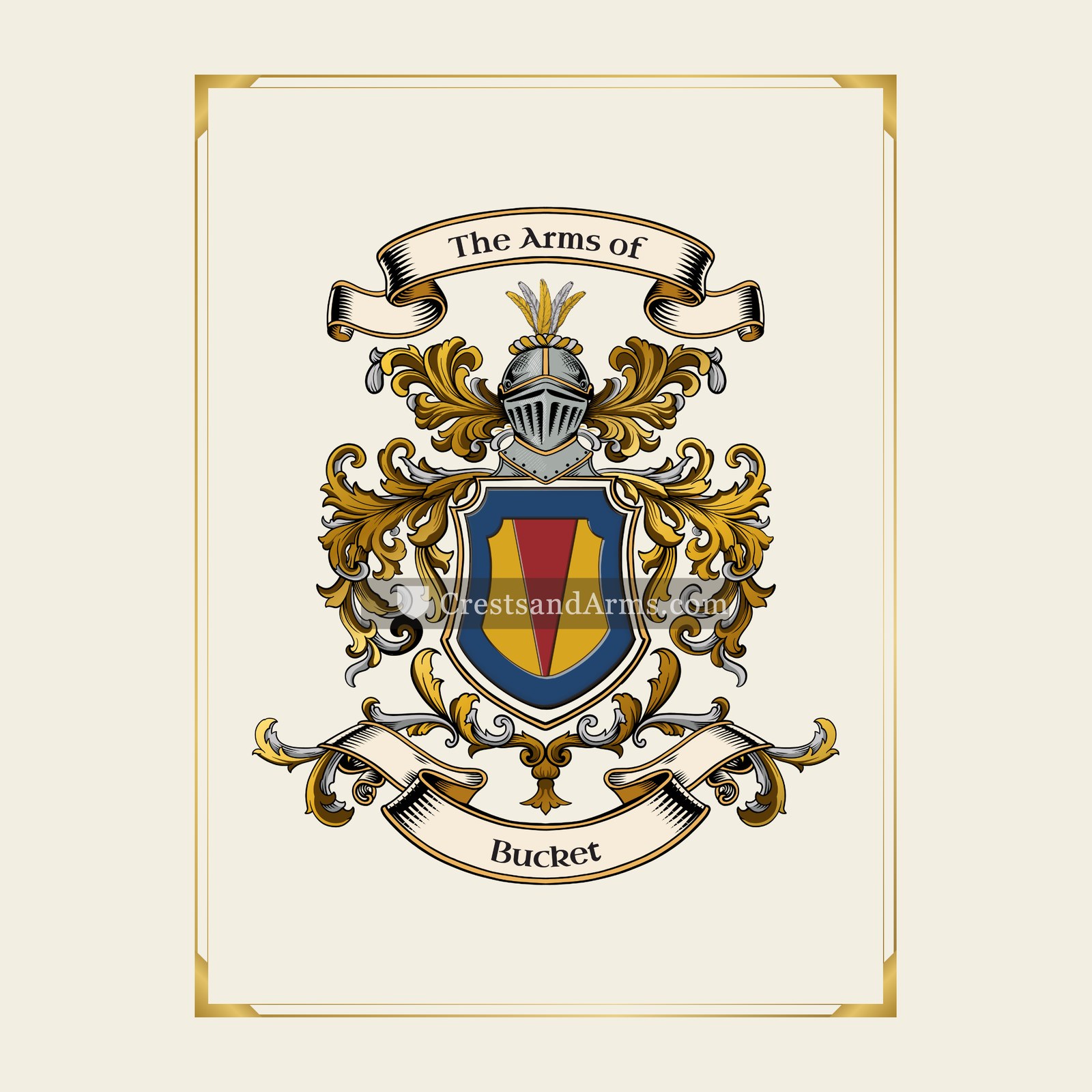 With gold border