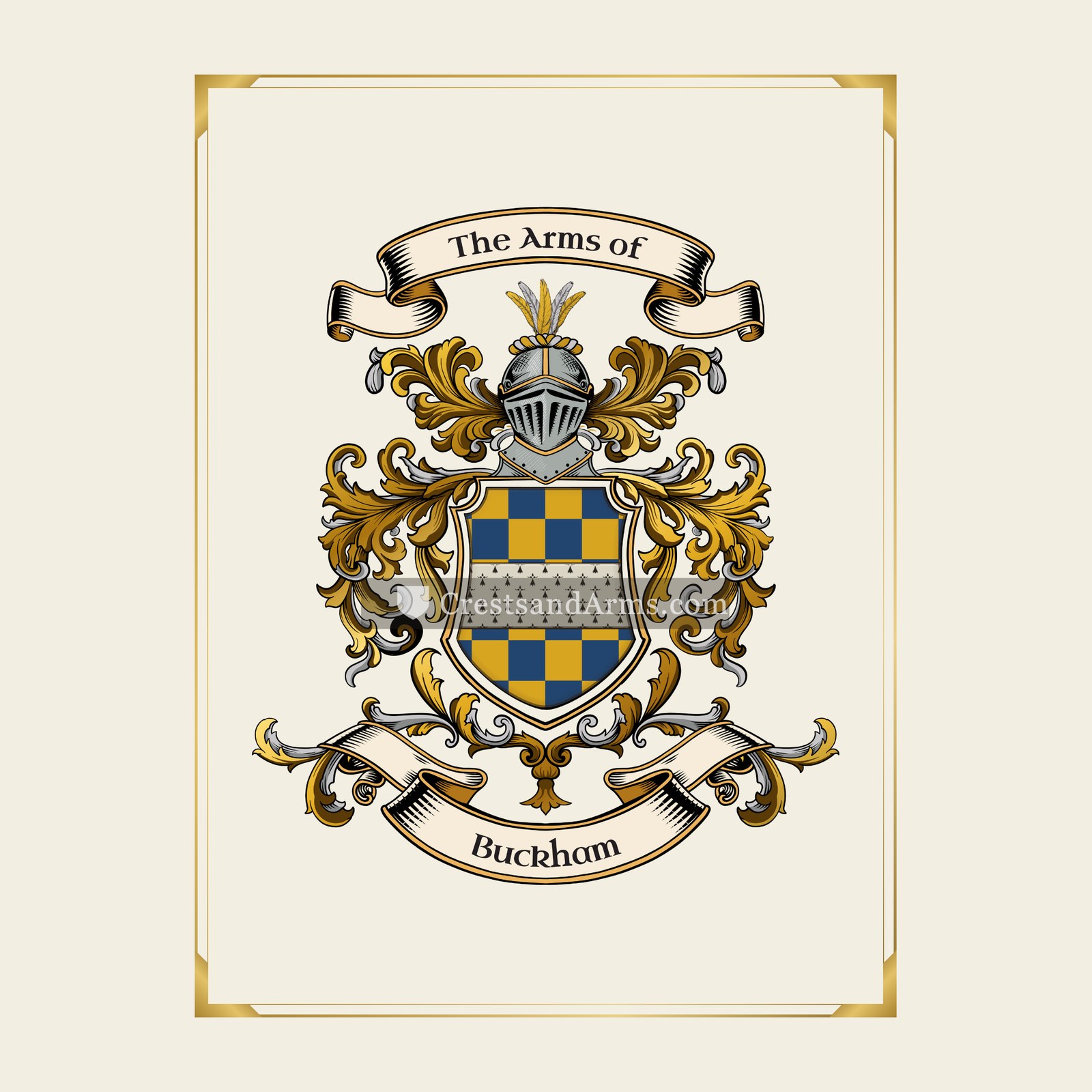 With gold border