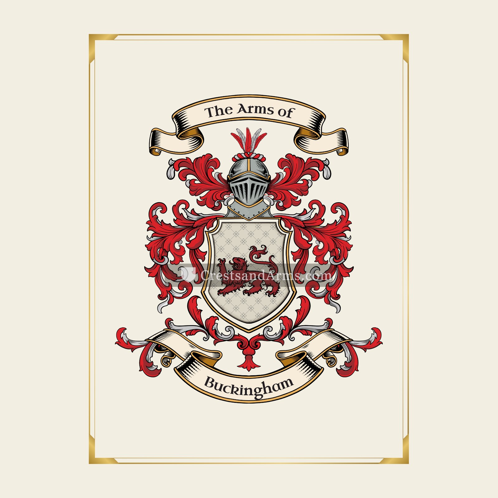 With gold border