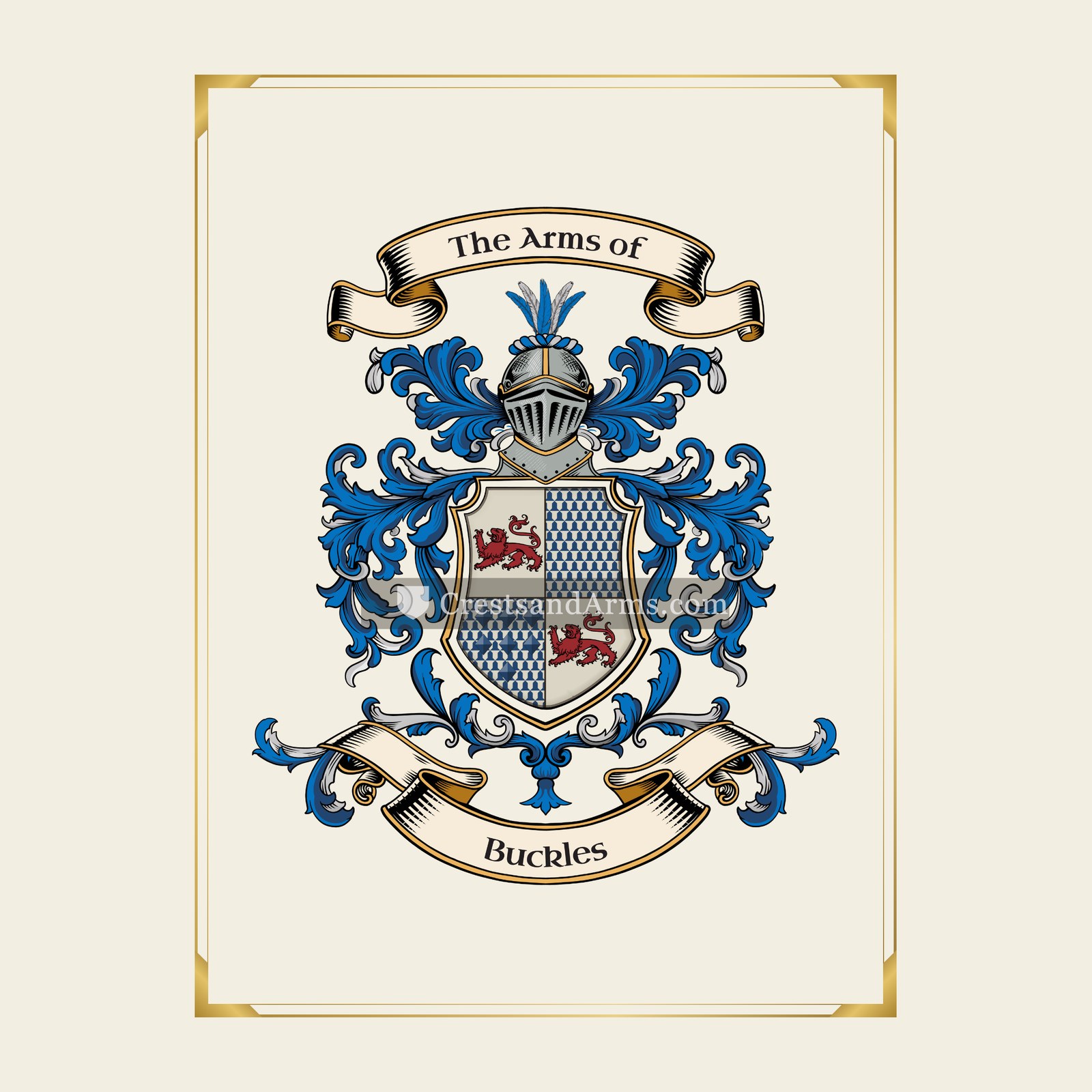 With gold border