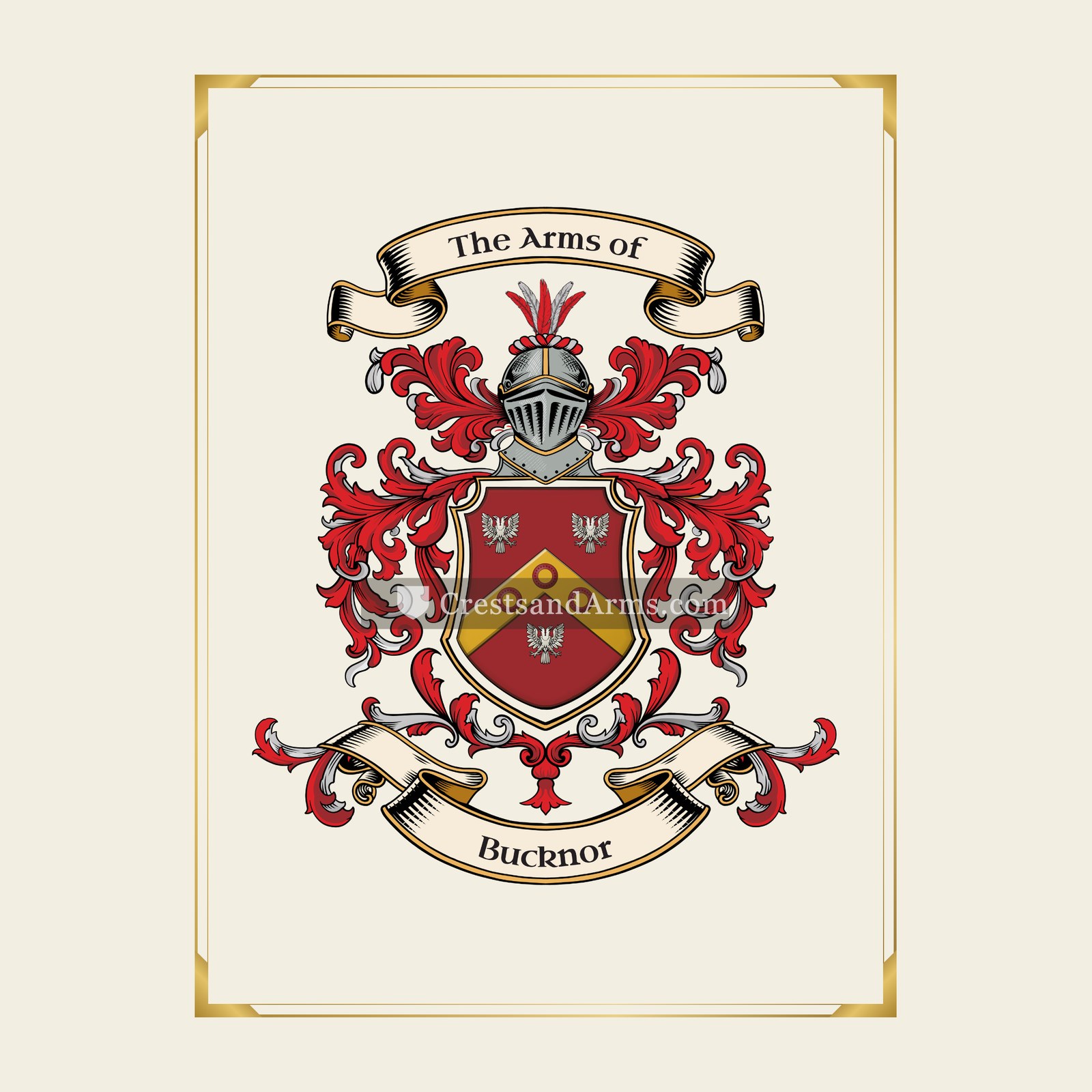 With gold border