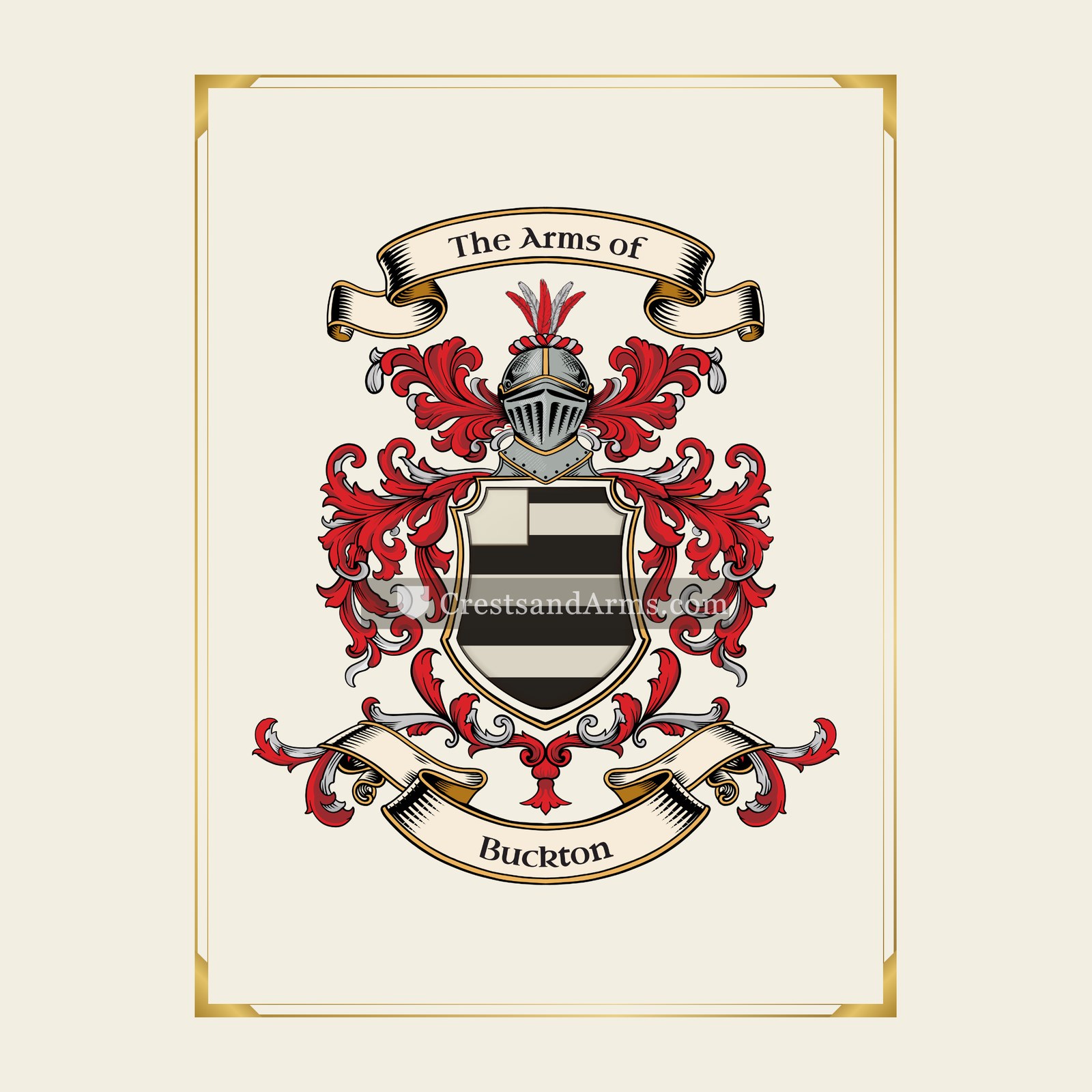 With gold border