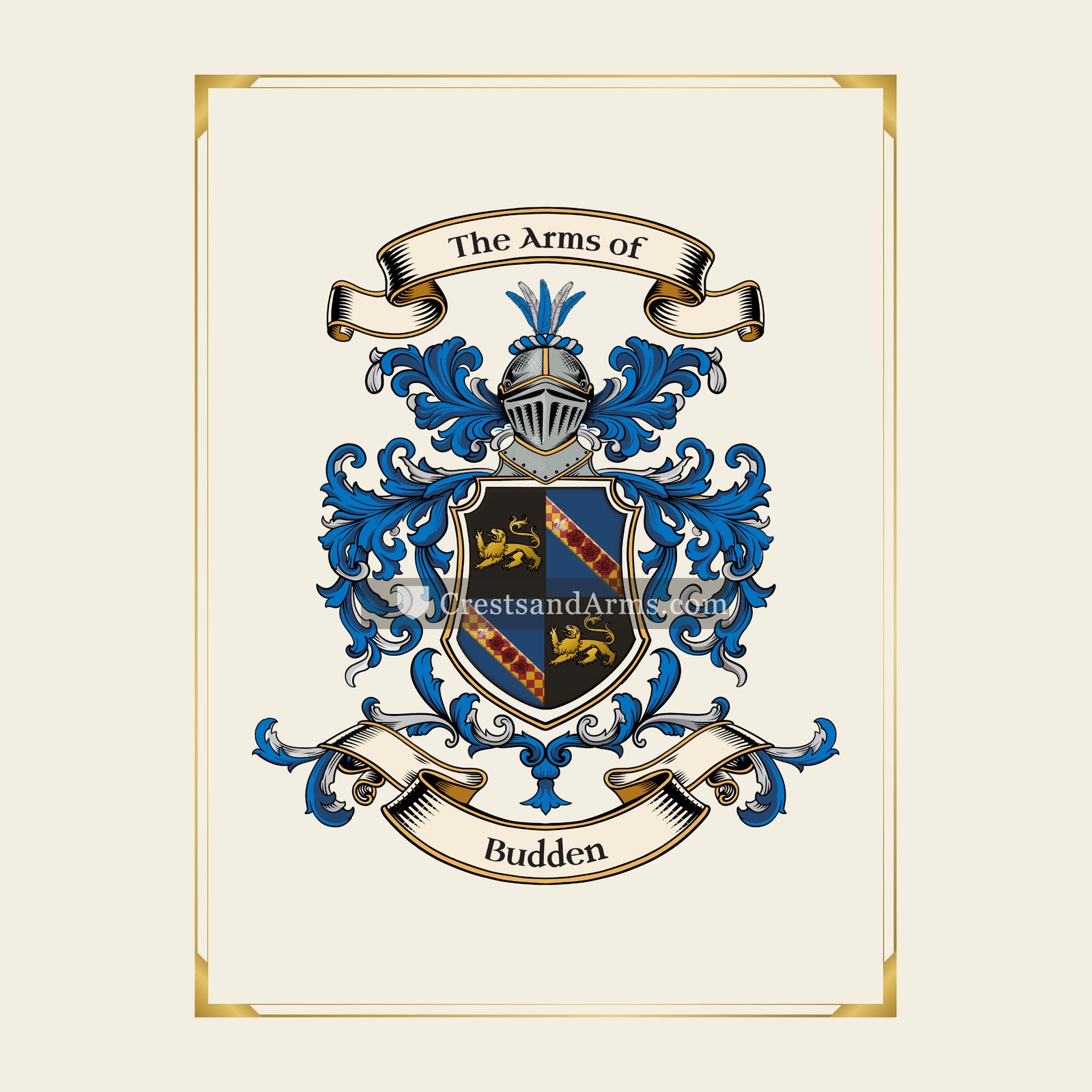 With gold border