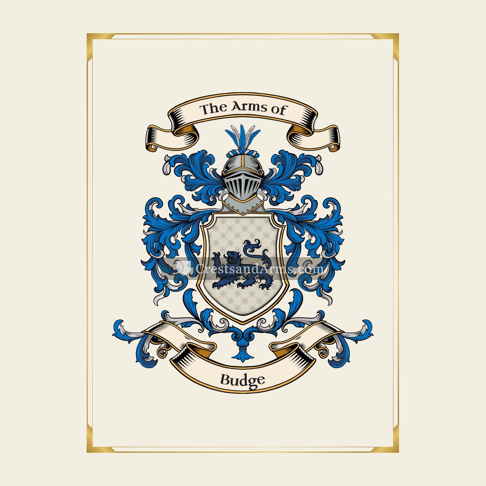 With gold border