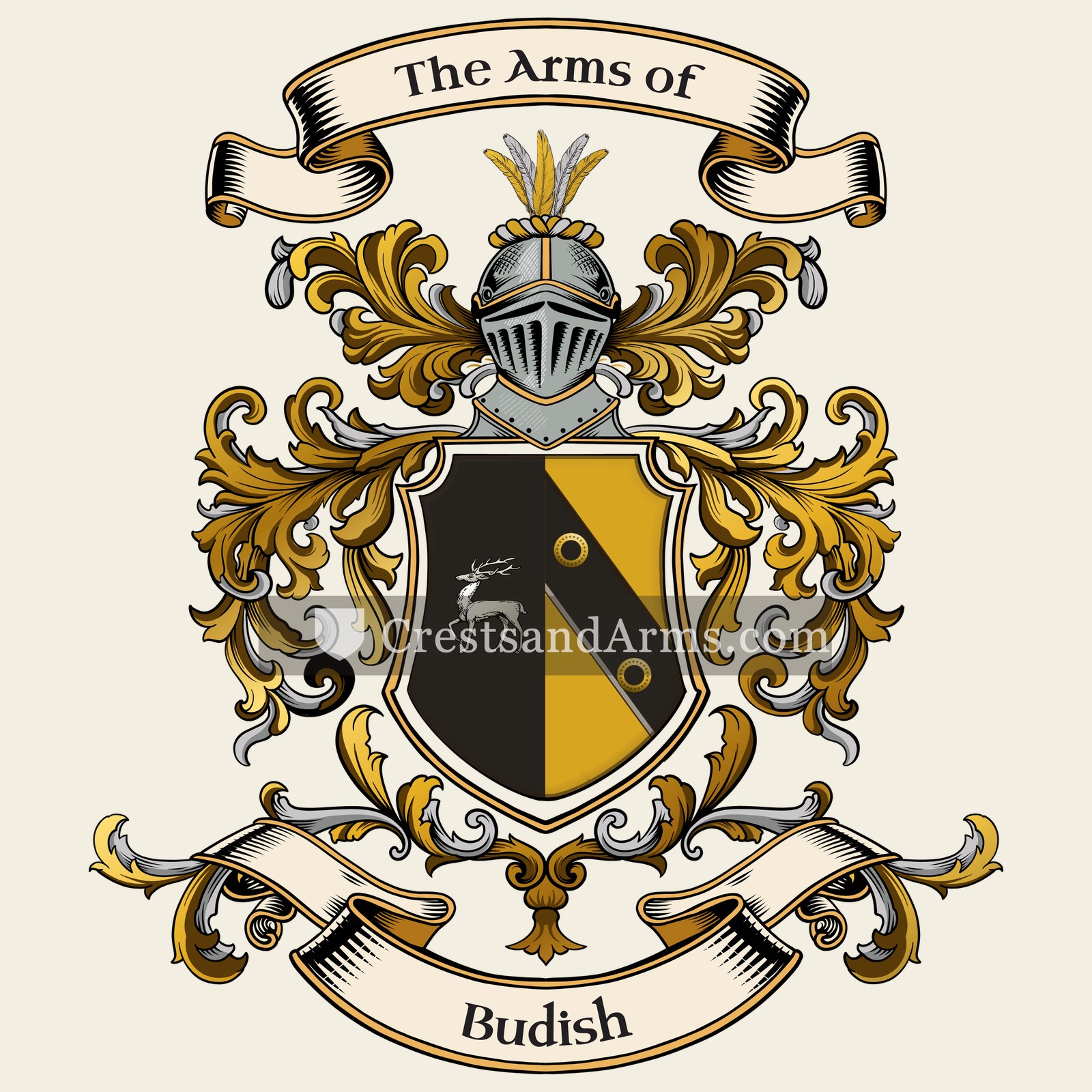 The Budish coat of arms, drawn from the recorded blazon
