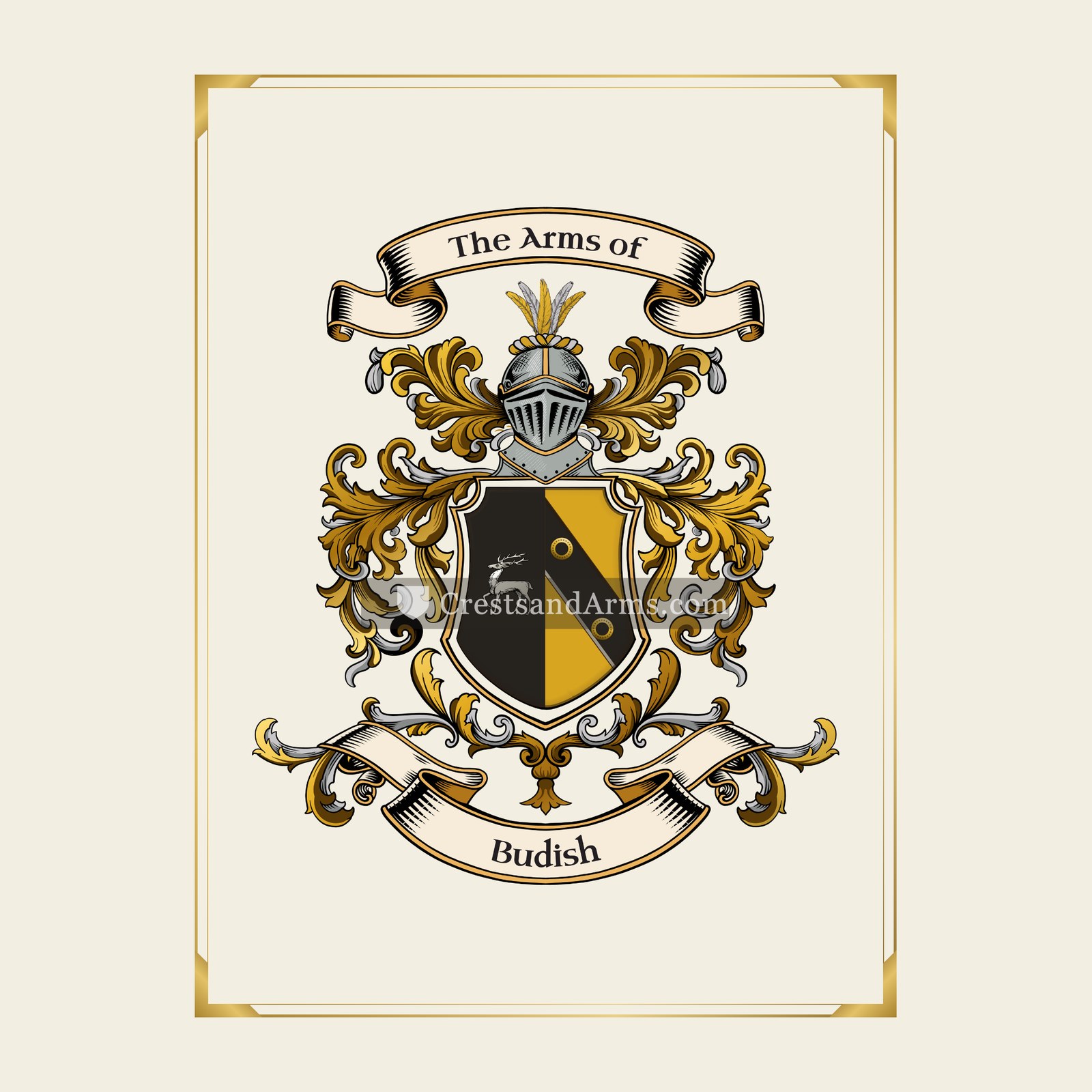 With gold border