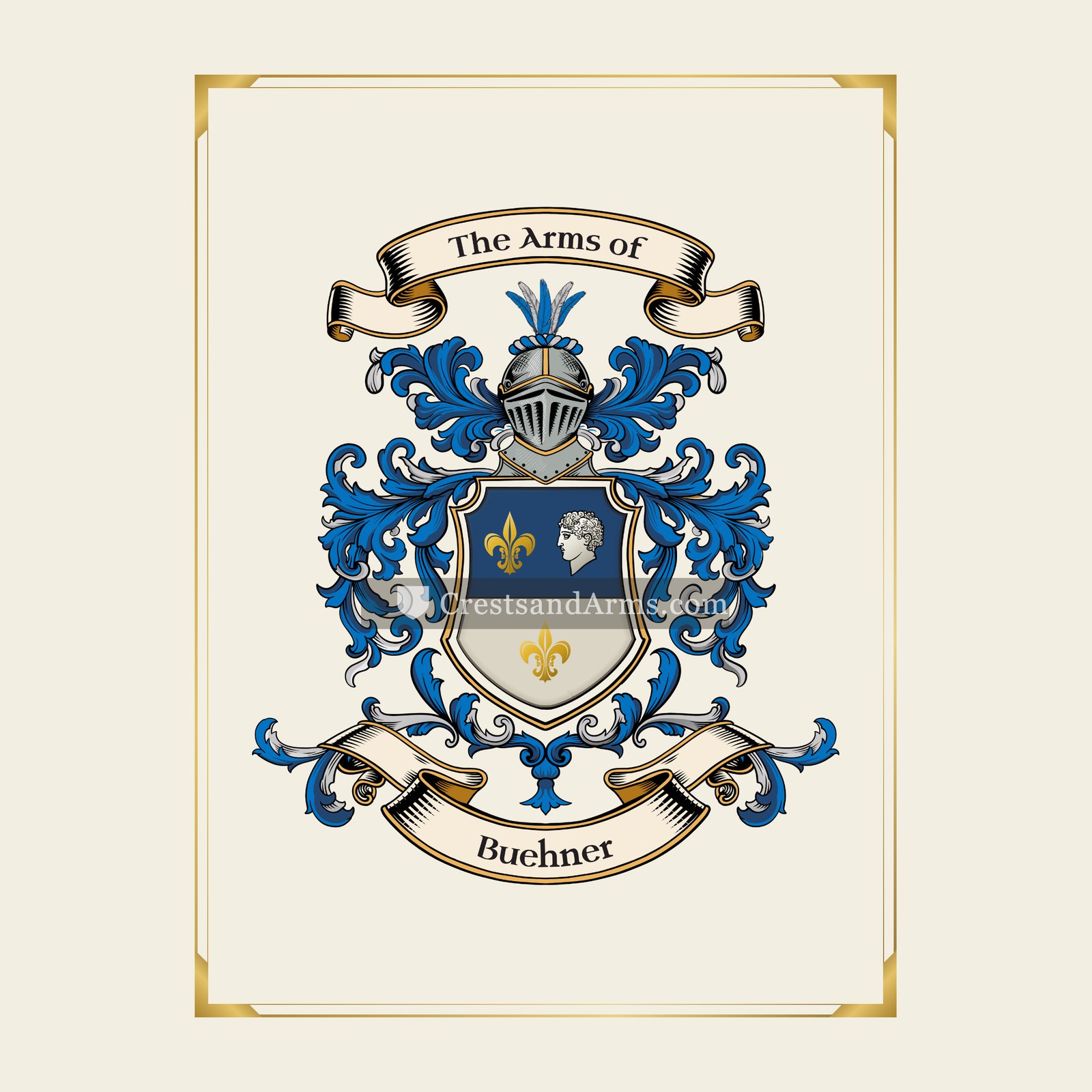With gold border