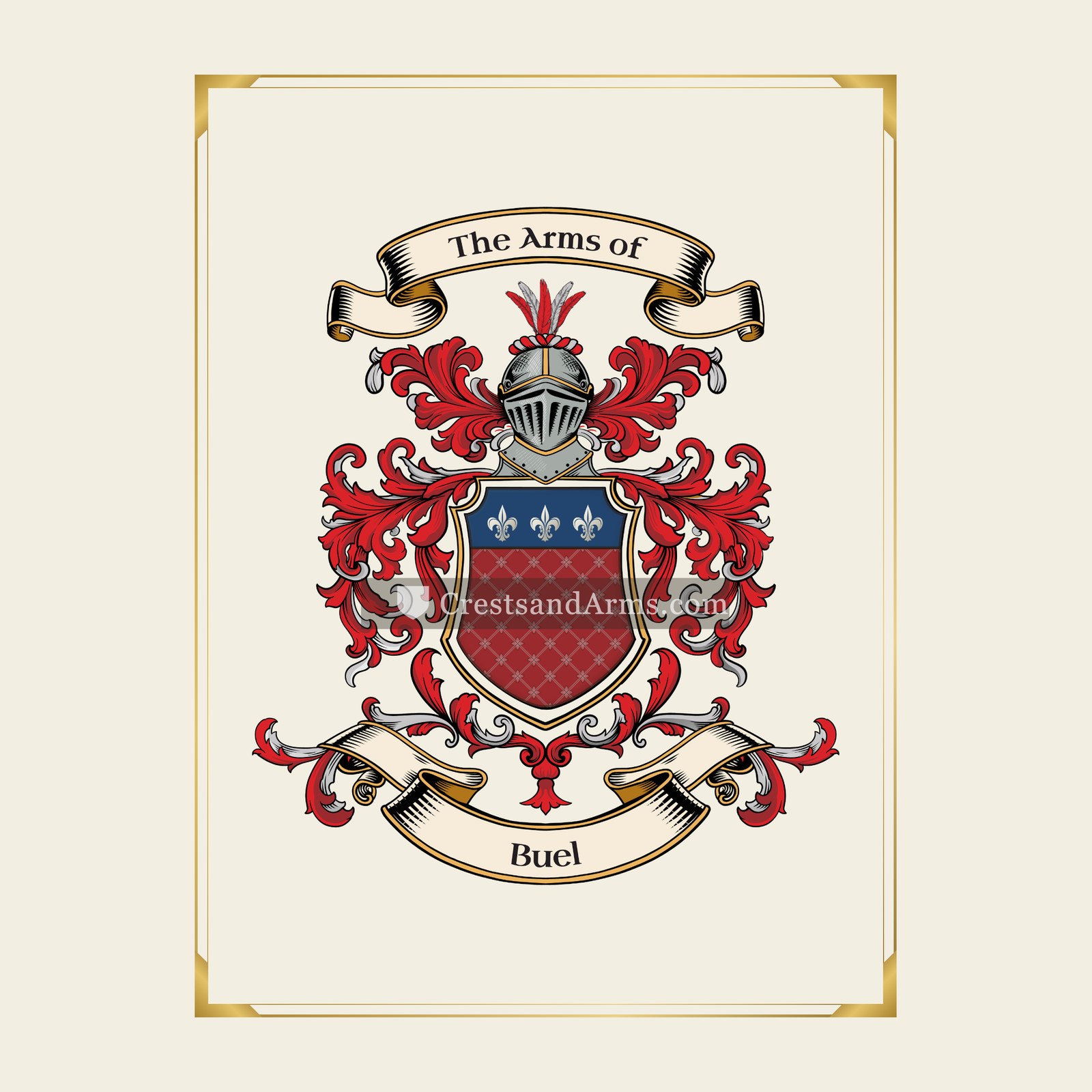 With gold border