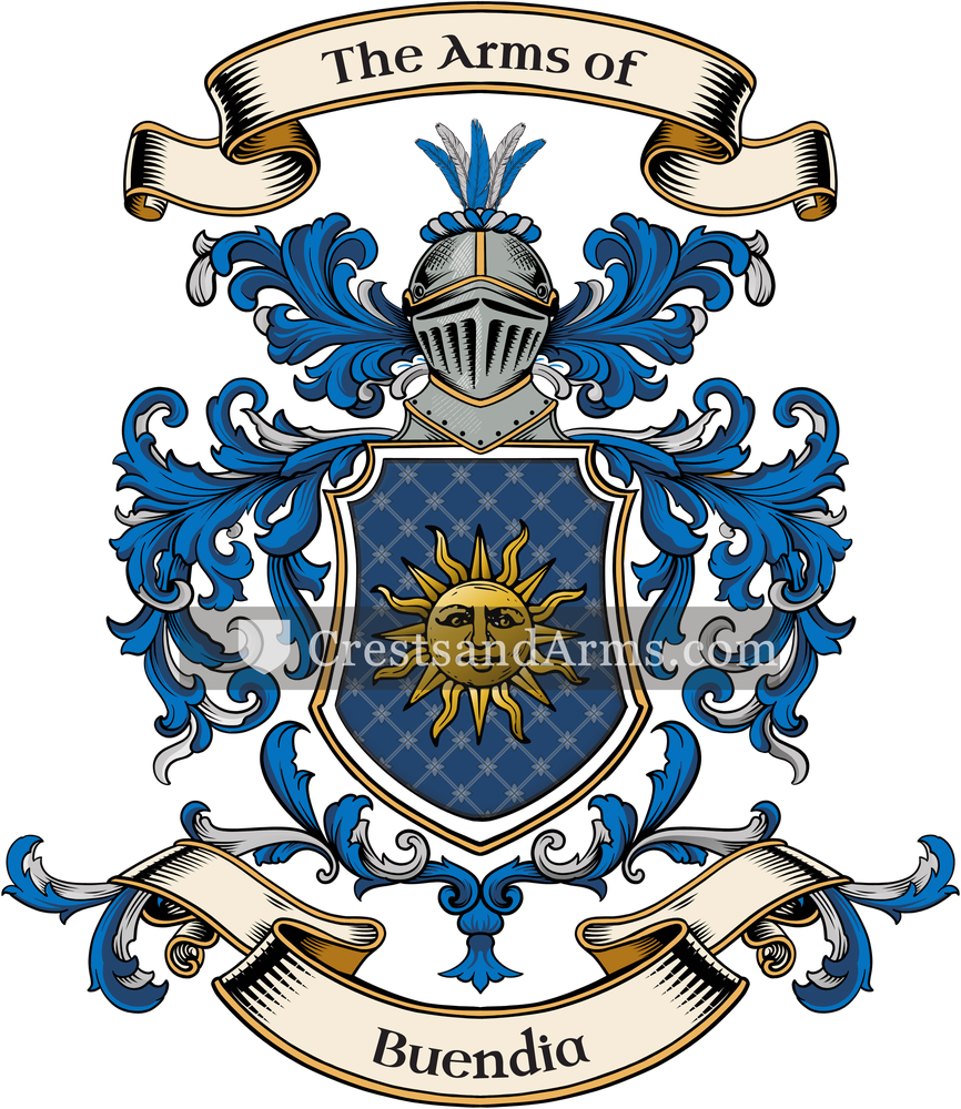 The Buendia coat of arms, drawn from the recorded blazon