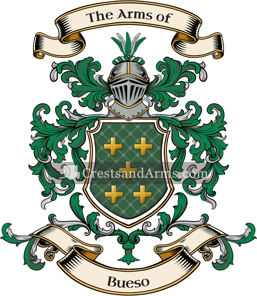 The Bueso coat of arms, drawn from the recorded blazon