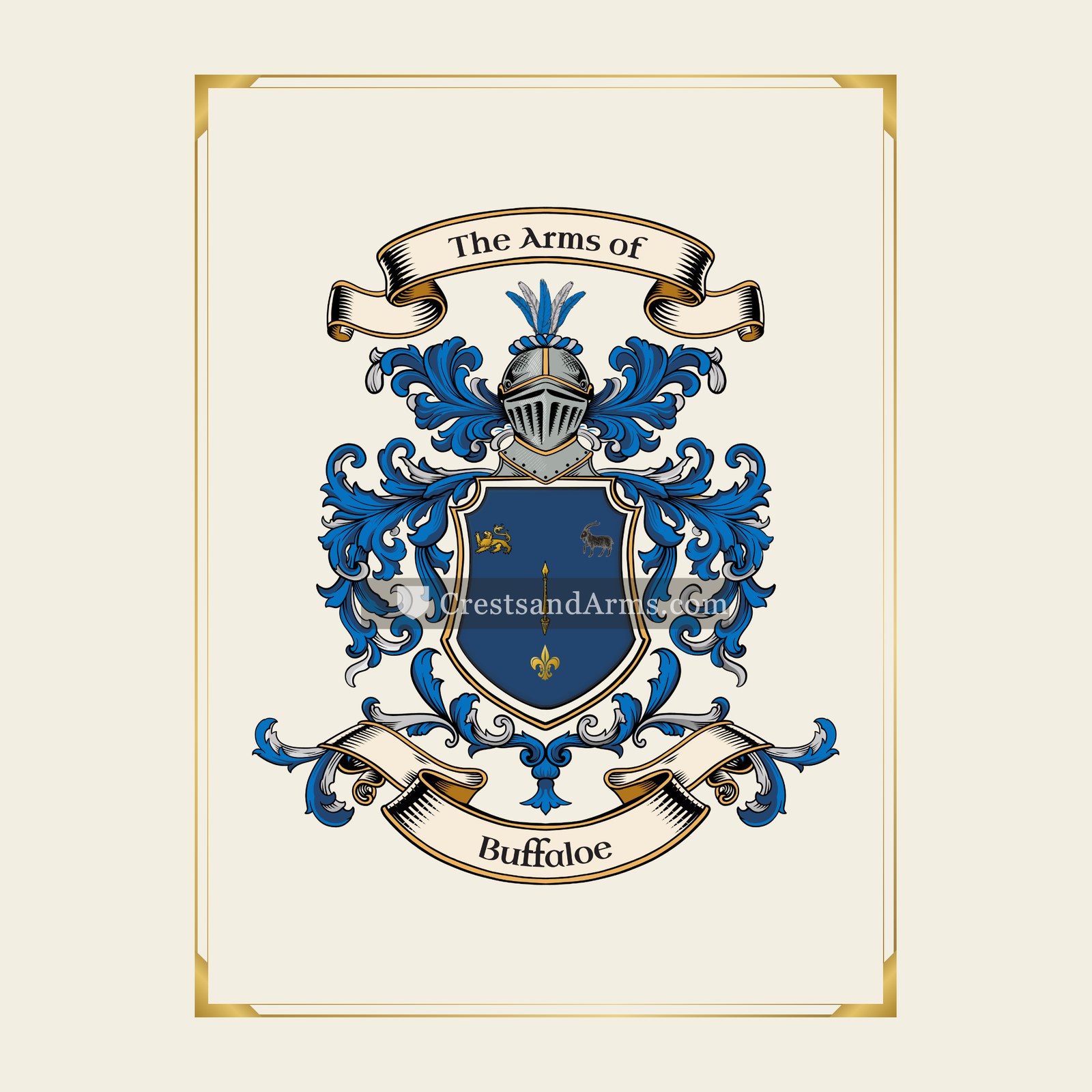 With gold border
