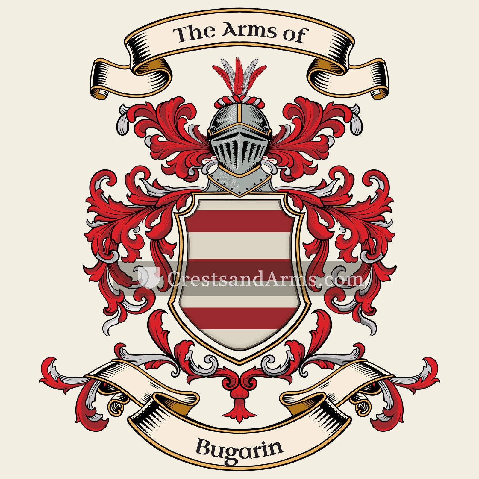 The Bugarin coat of arms, drawn from the recorded blazon