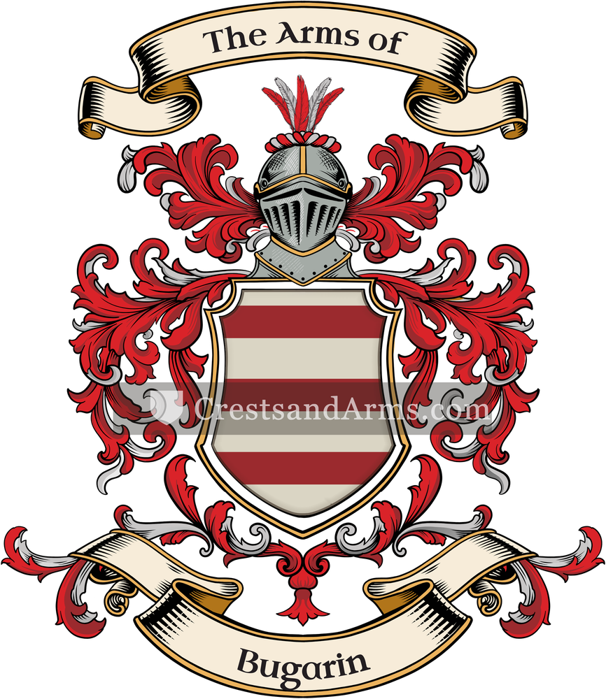 The Bugarin coat of arms, drawn from the recorded blazon